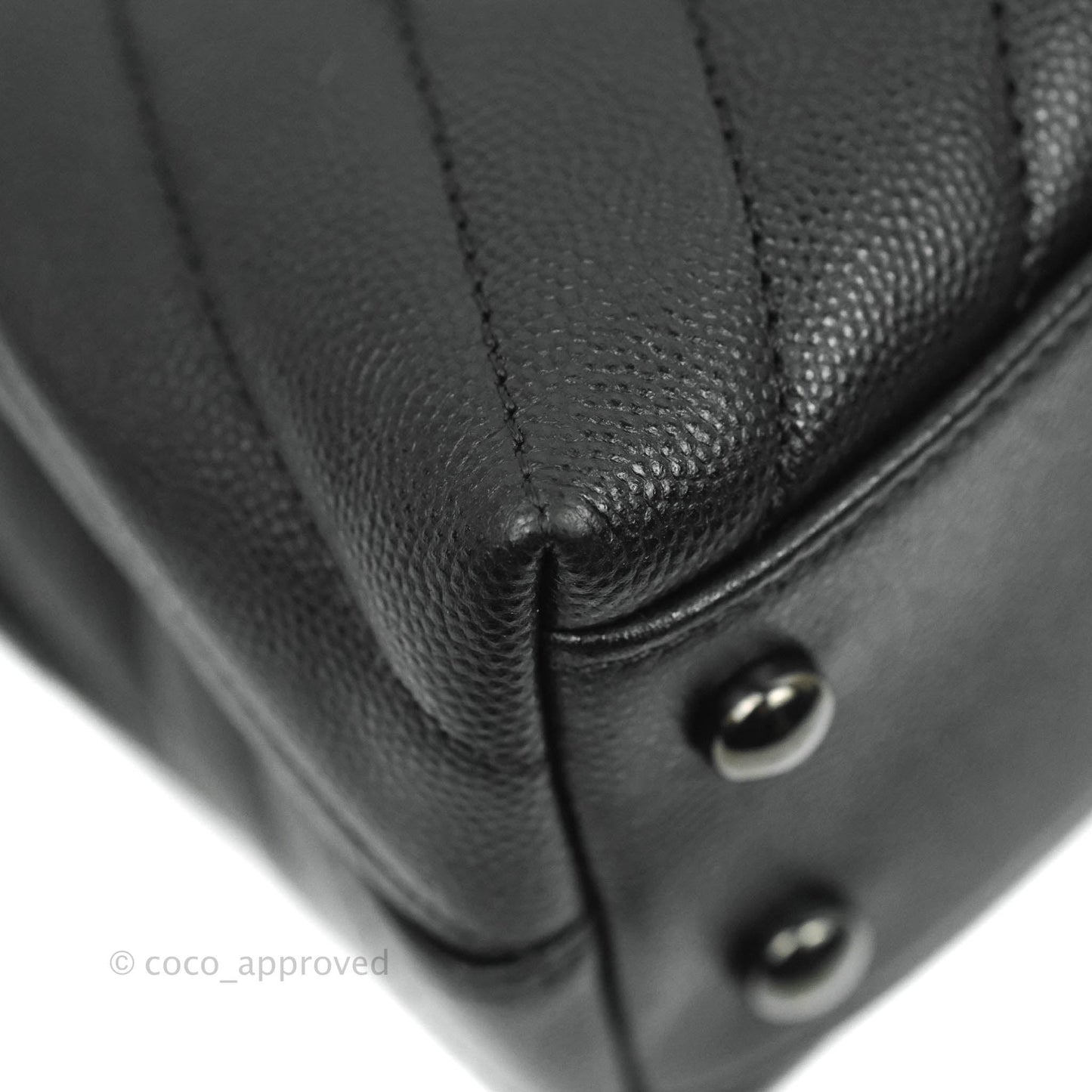 Chanel Extra Mini Chevron Coco Handle Bag So Black Caviar