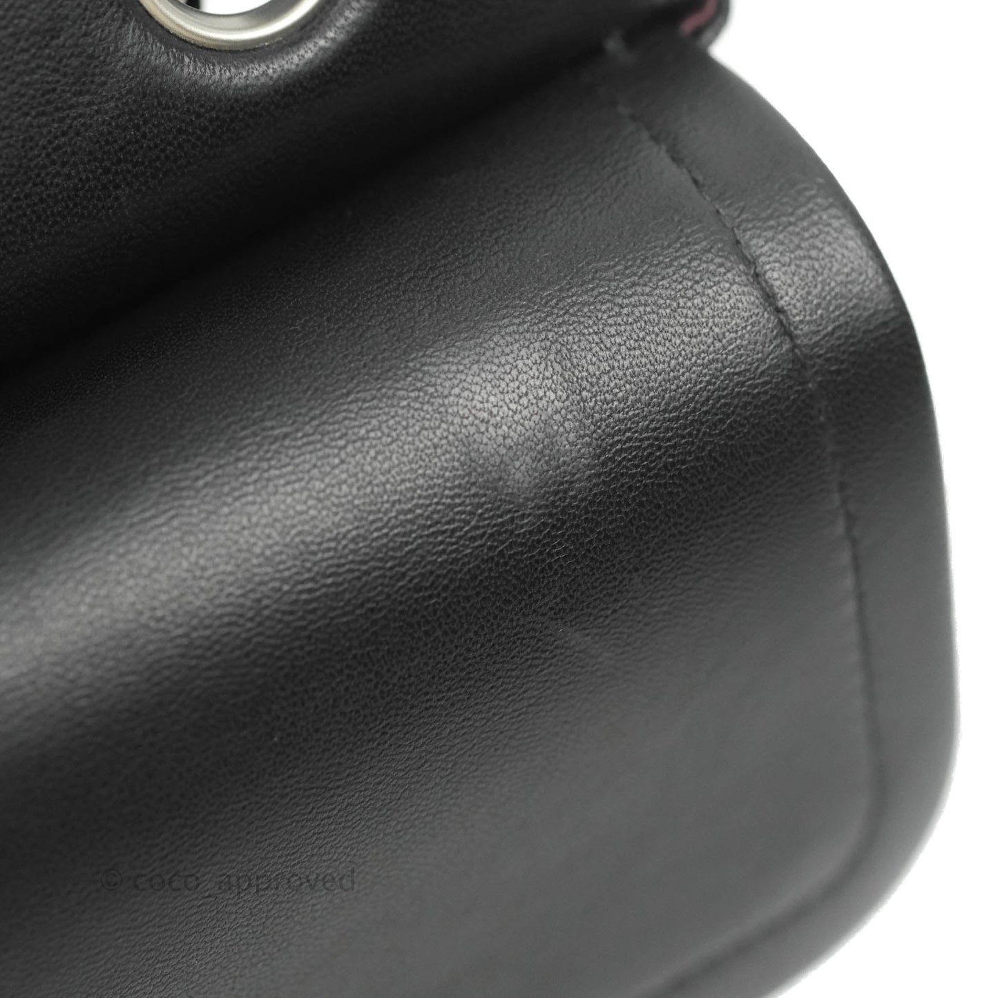Chanel Classic M/L Medium Double Flap Black Lambskin Silver Hardware