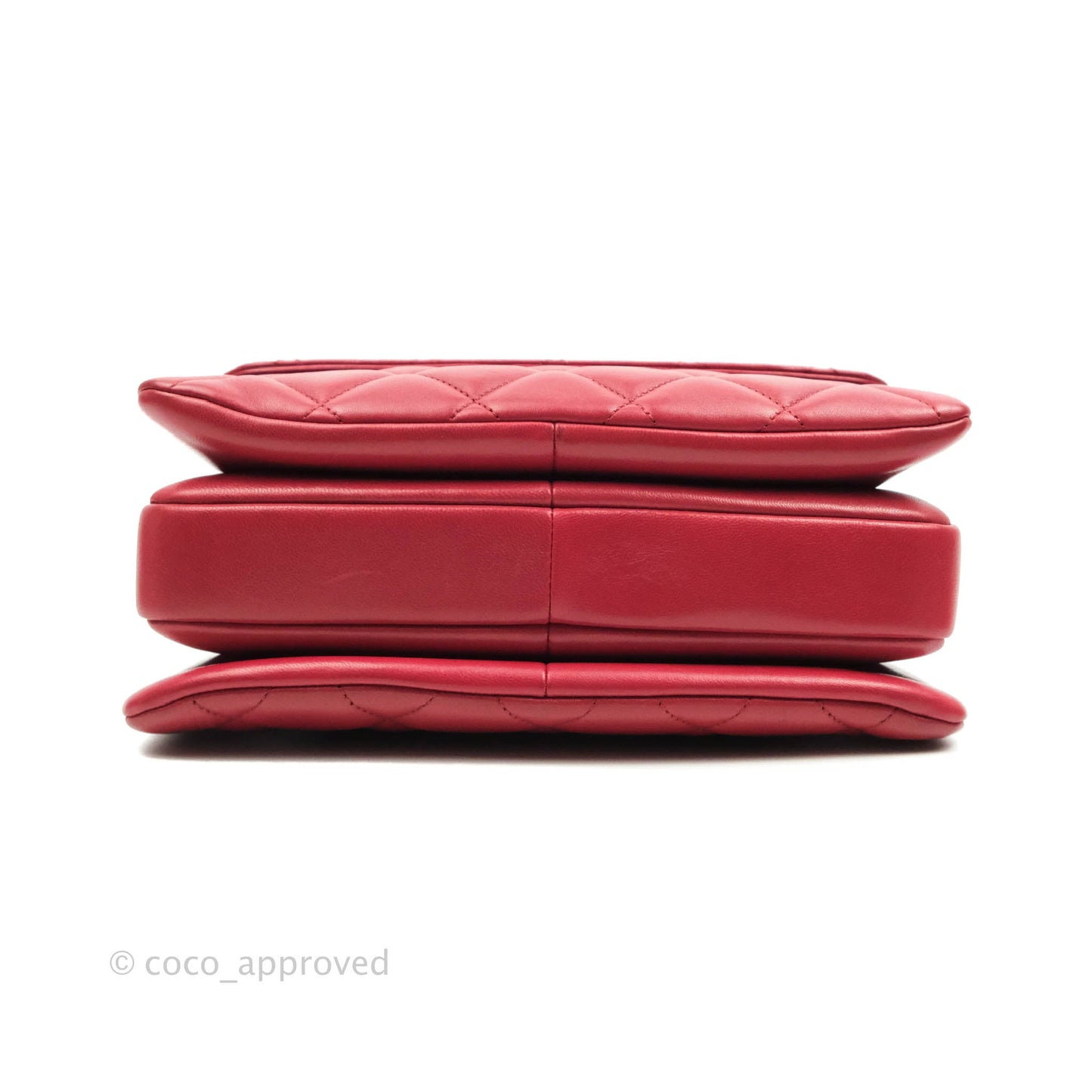 Chanel Small Quilted Trendy CC Red Lambskin Gold Hardware