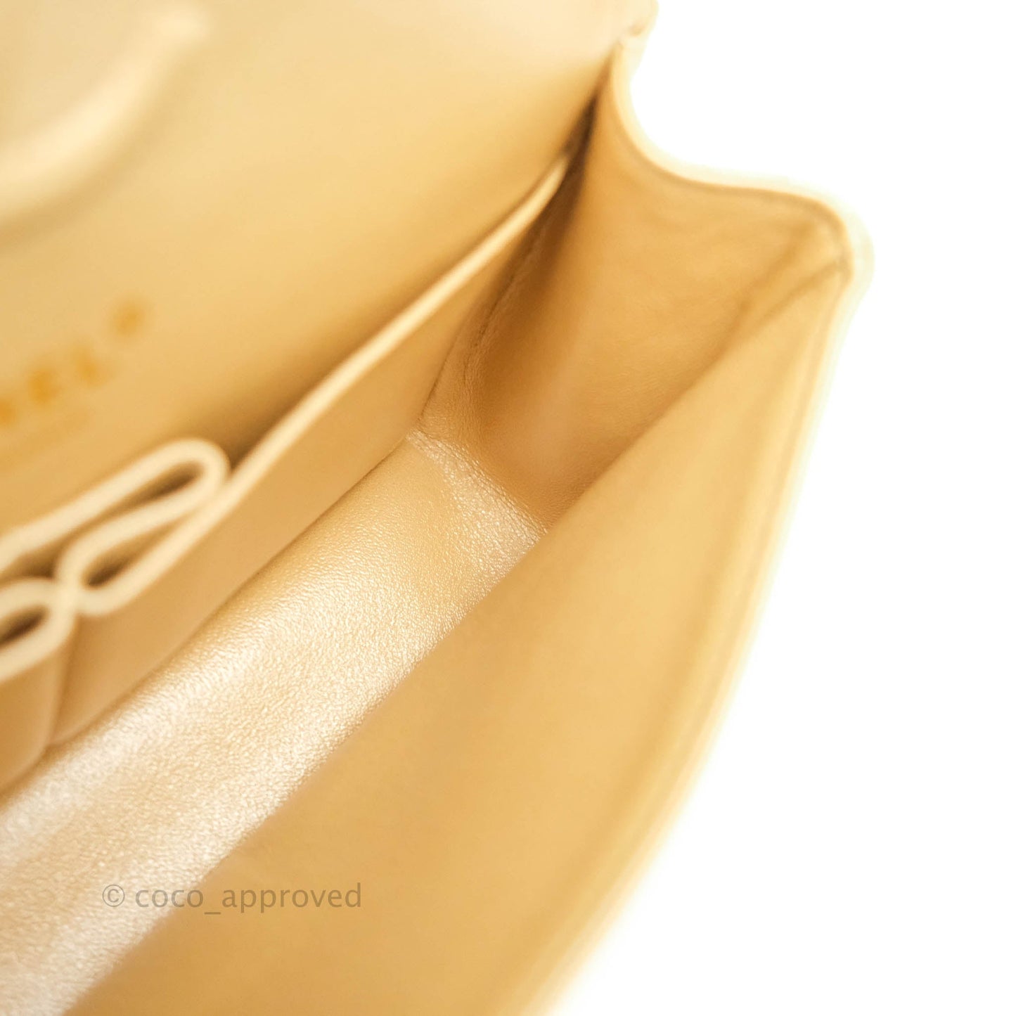Chanel Classic Small S/M Flap Iridescent Beige Caviar Gold Hardware 19S