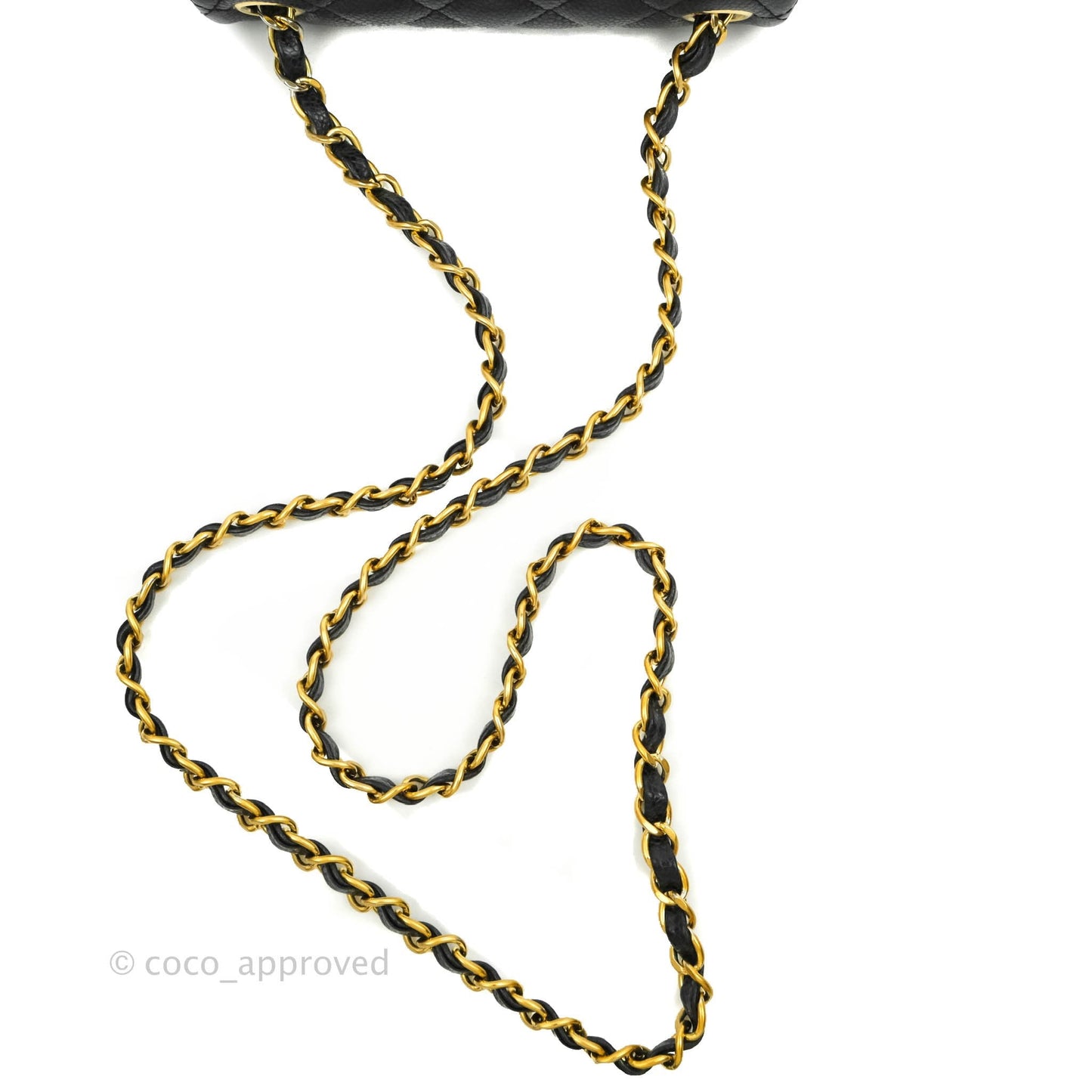 Chanel Quilted Mini Square Flap Bag Black Caviar Aged Gold Hardware