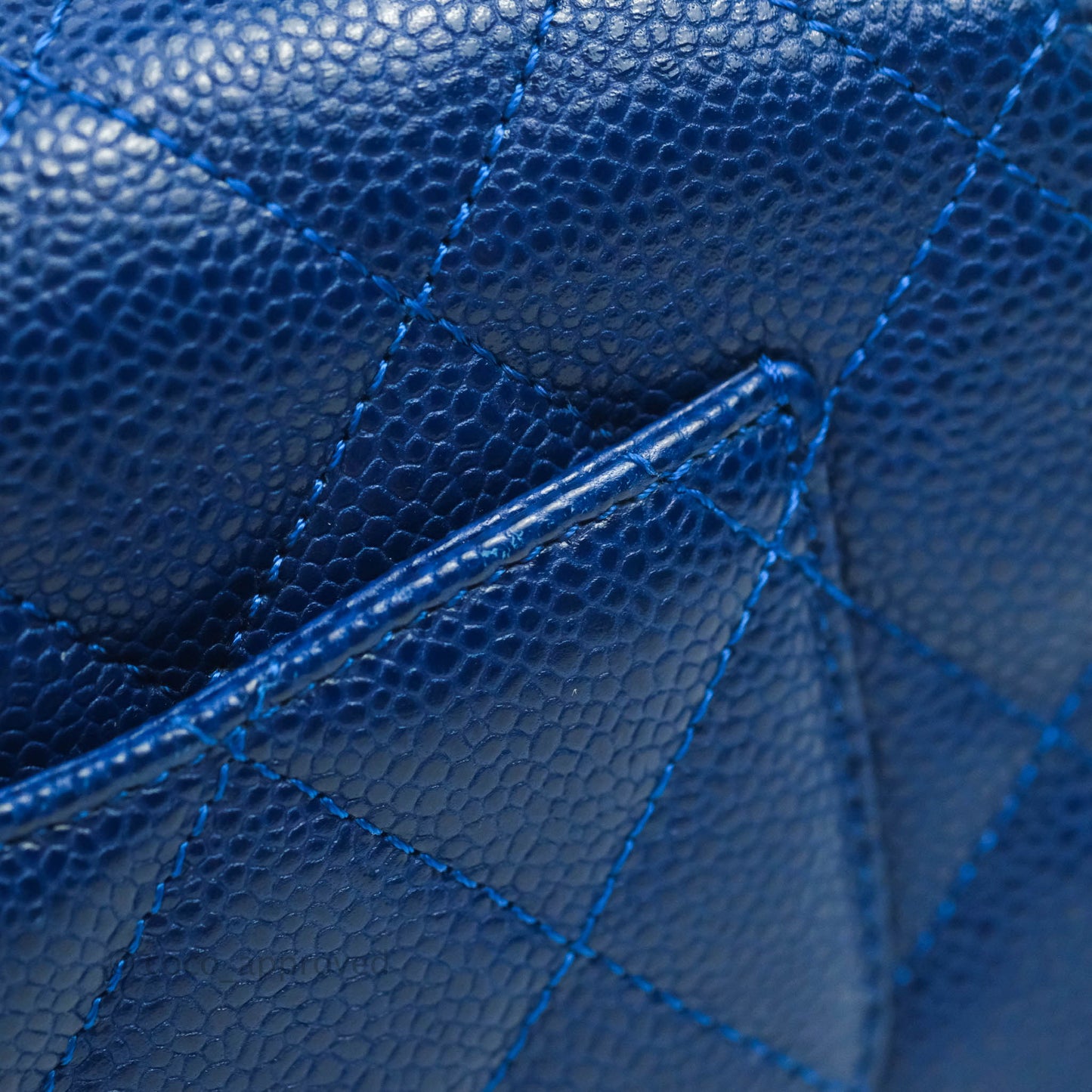 Chanel Mini Carry Around Flap Bag Blue Caviar Aged Gold Hardware