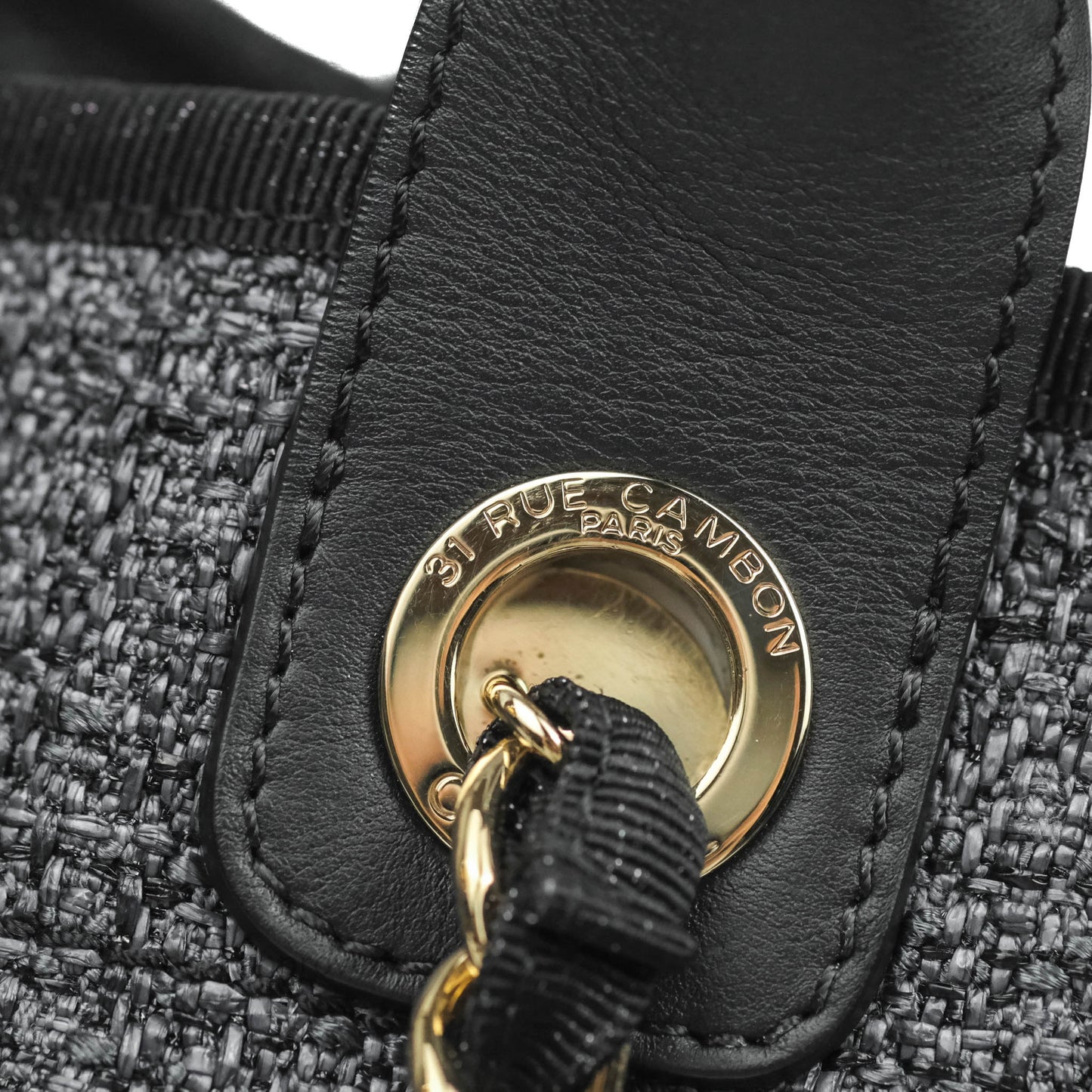 Chanel Deauville Charcoal Grey Canvas Gold Hardware