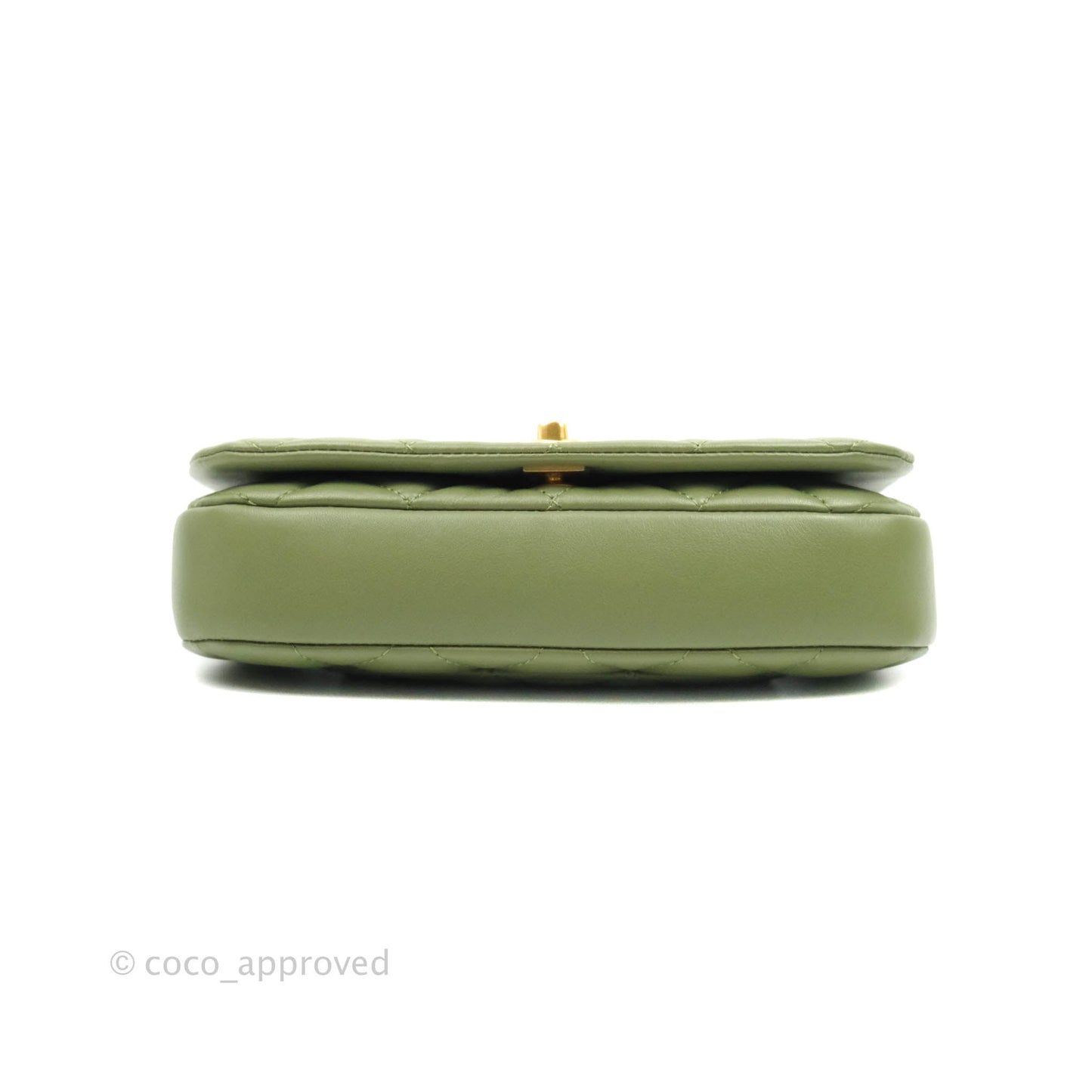 Chanel Clutch with Chain Olive Calfskin Aged Gold Hardware