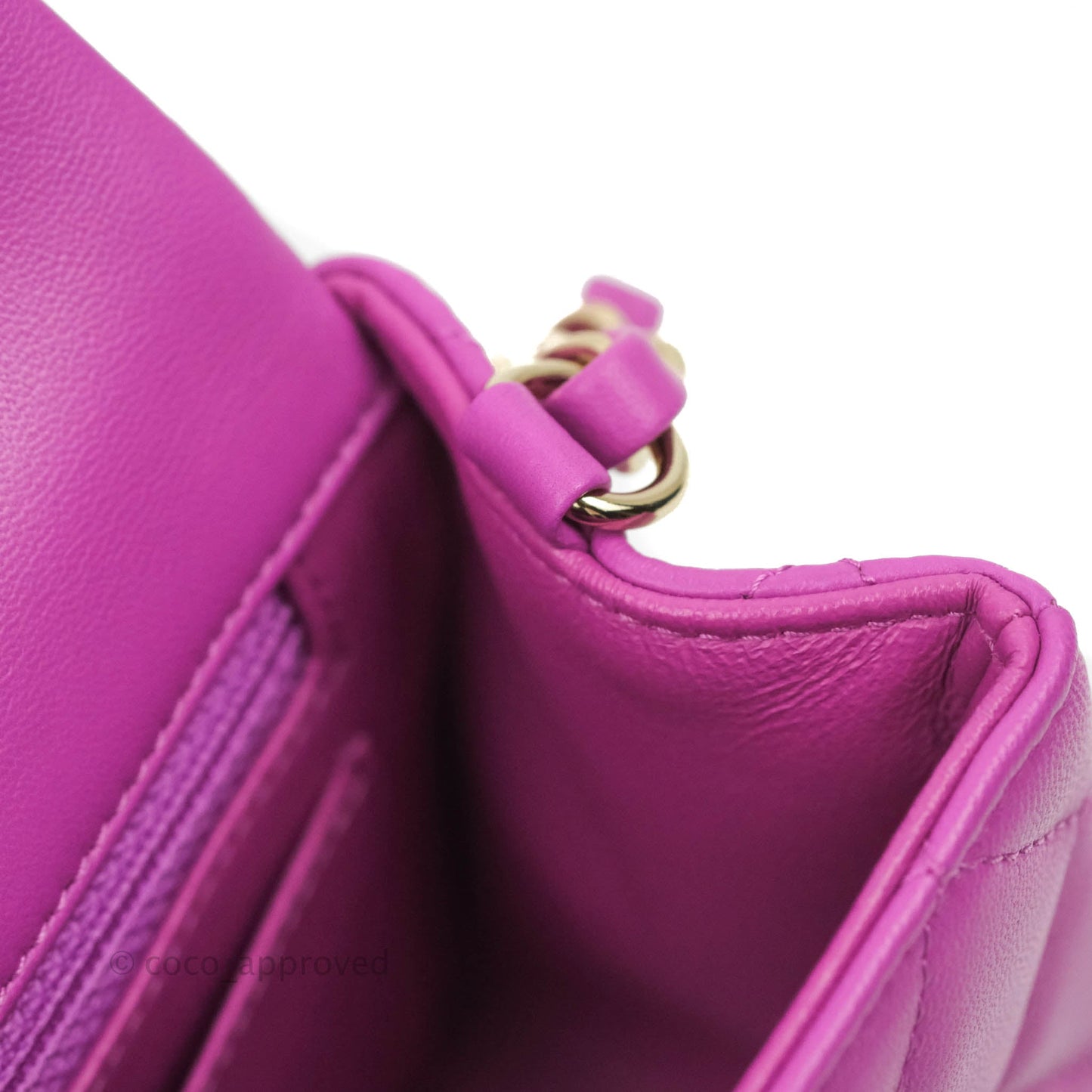 Chanel Quilted Mini Rectangular Purple Lambskin Gold Hardware