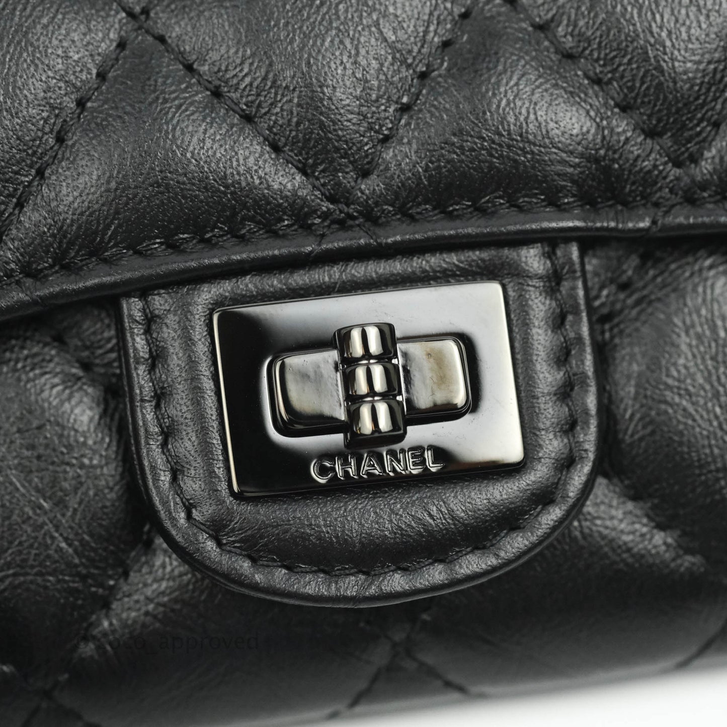 Chanel Quilted Reissue Flap Card Holder So Black Aged Calfskin