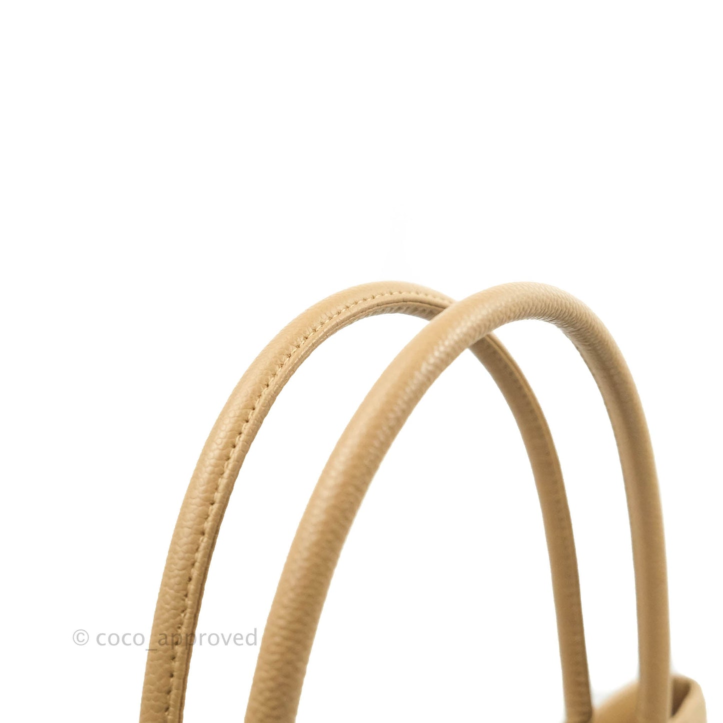 Chanel Vintage CC Dark Beige Caviar Tote Bag Gold Hardware