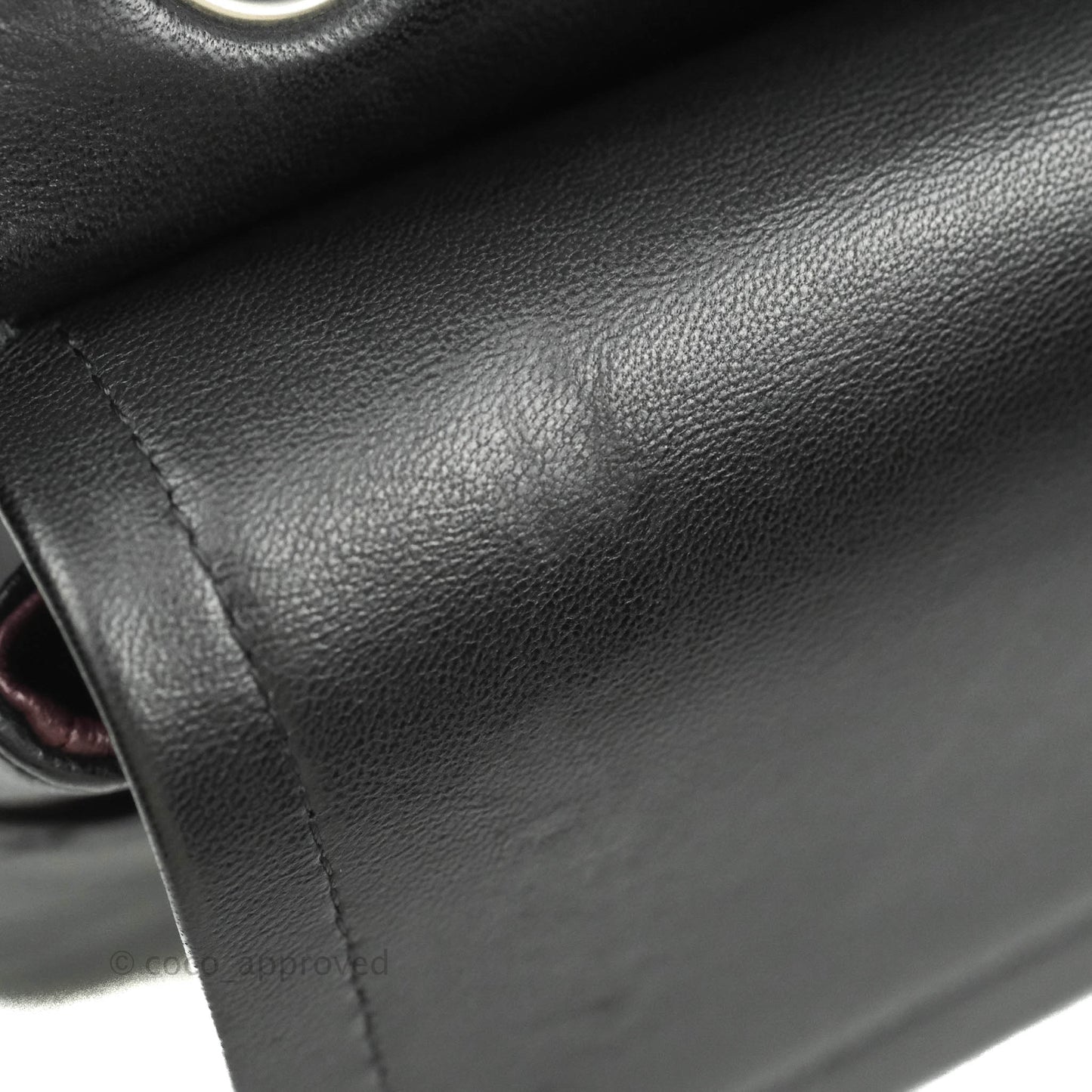 Chanel Classic M/L Medium Double Flap Black Lambskin Silver Hardware
