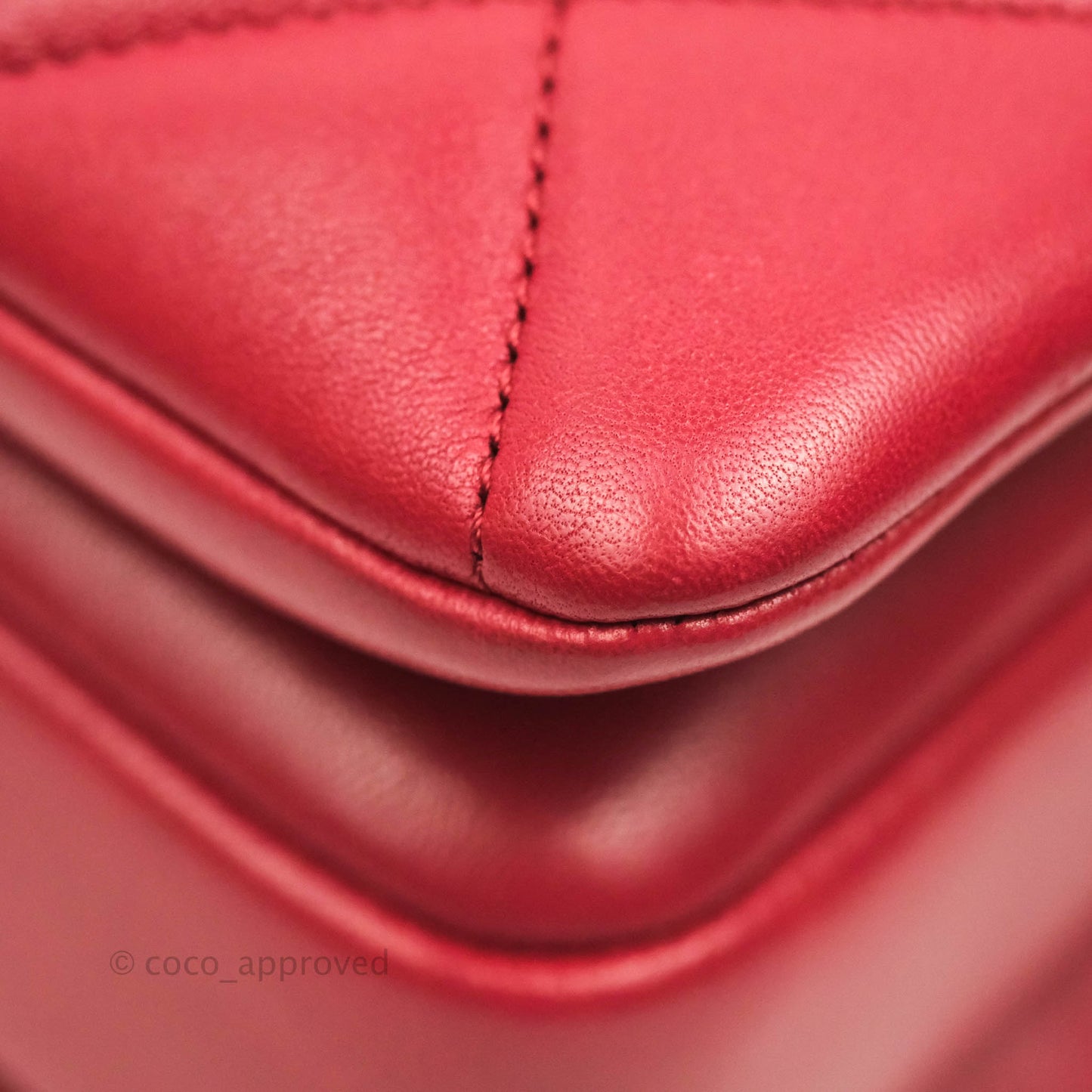Chanel Small Quilted Trendy CC Red Lambskin Gold Hardware