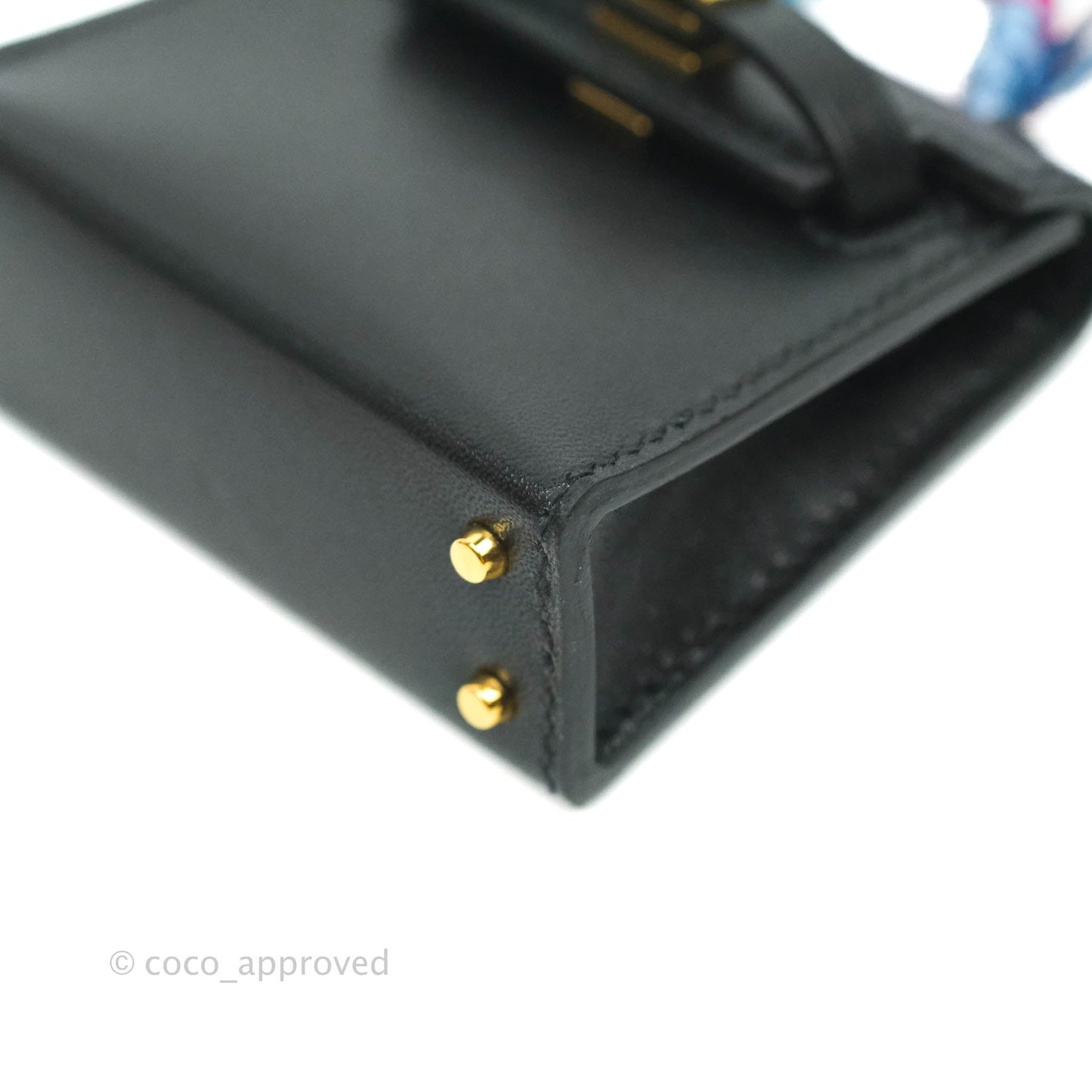 Hermès Kelly Twilly Around Bag Charm Black Tadelakt Gold Hardware