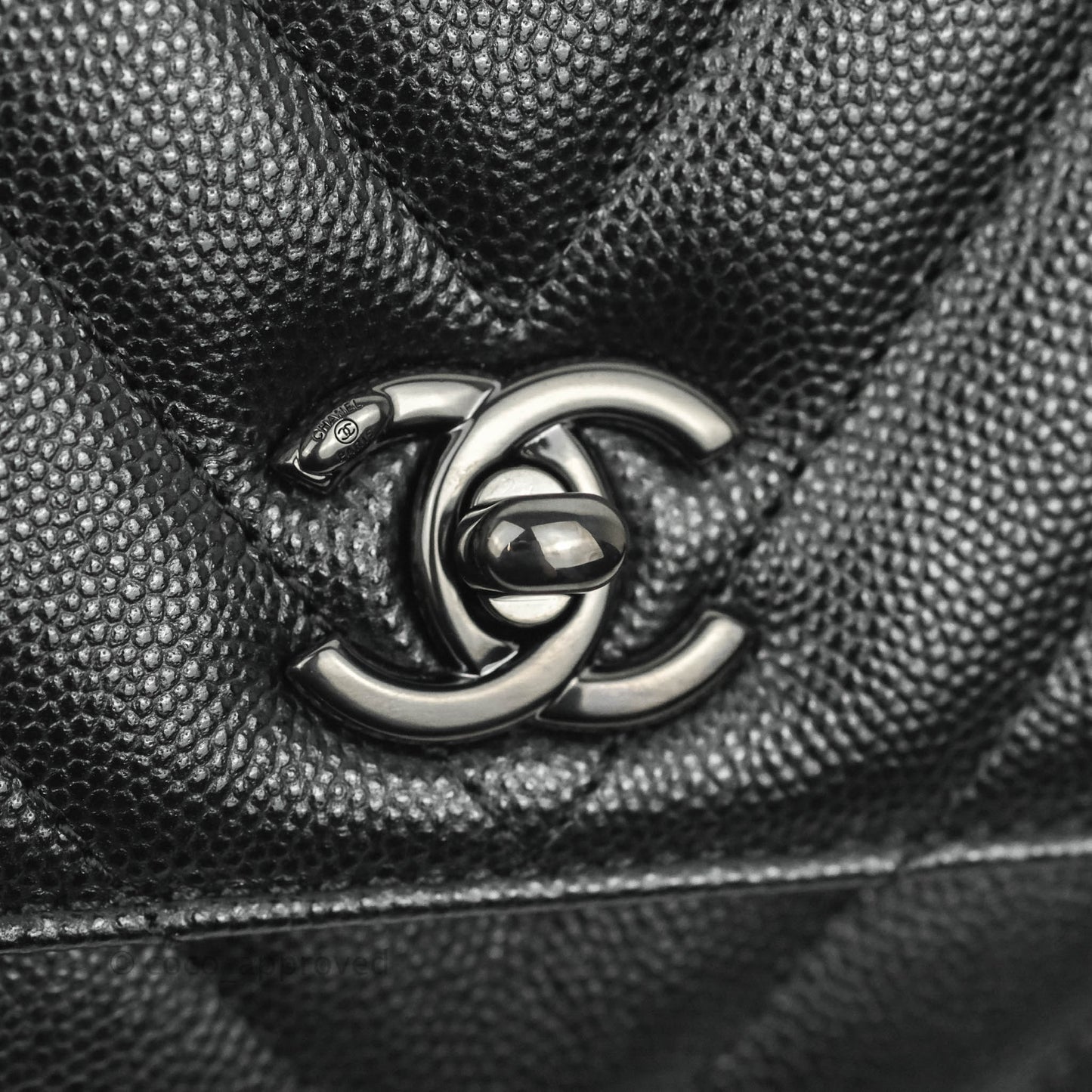Chanel Extra Mini Chevron Coco Handle Bag So Black Caviar