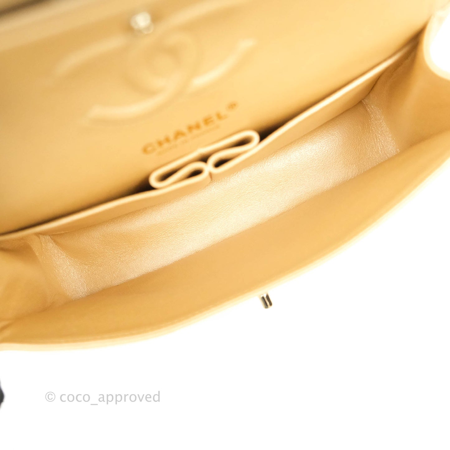 Chanel Classic Small S/M Flap Iridescent Beige Caviar Gold Hardware 19S