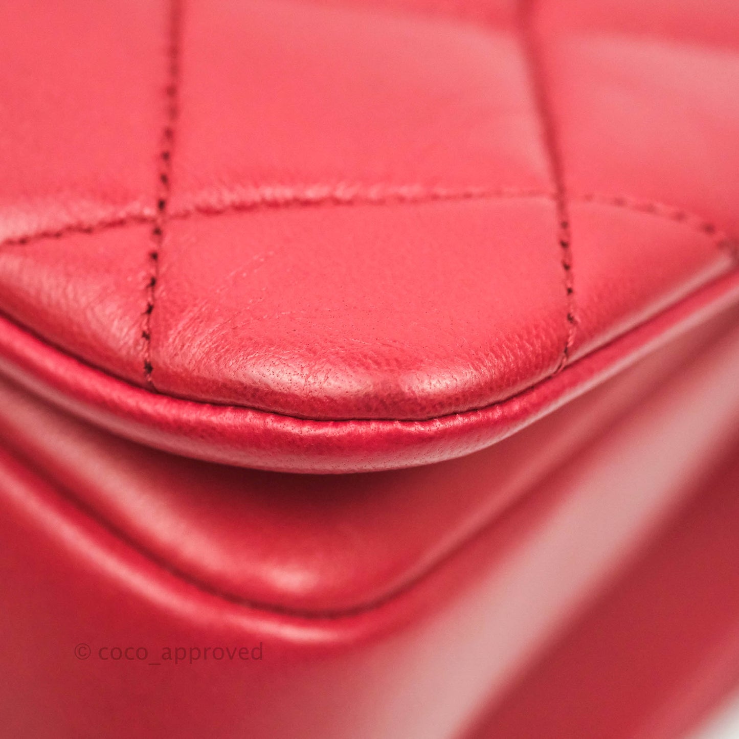 Chanel Small Quilted Trendy CC Red Lambskin Gold Hardware