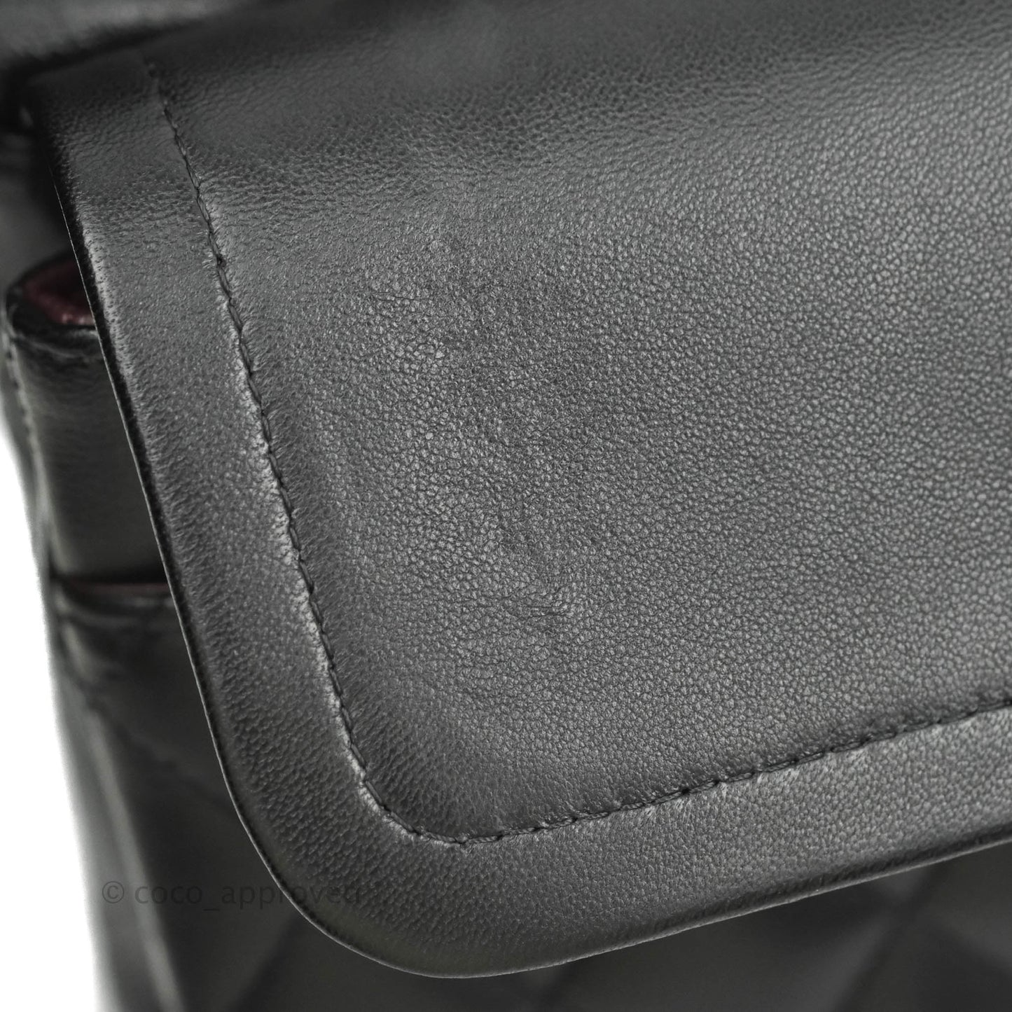 Chanel Classic M/L Medium Double Flap Black Lambskin Silver Hardware