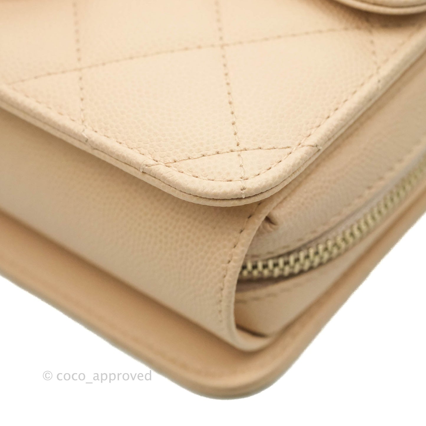 Chanel Quilted Small Like The Wallet Flap Light Beige Caviar Light Gold Hardware 22C