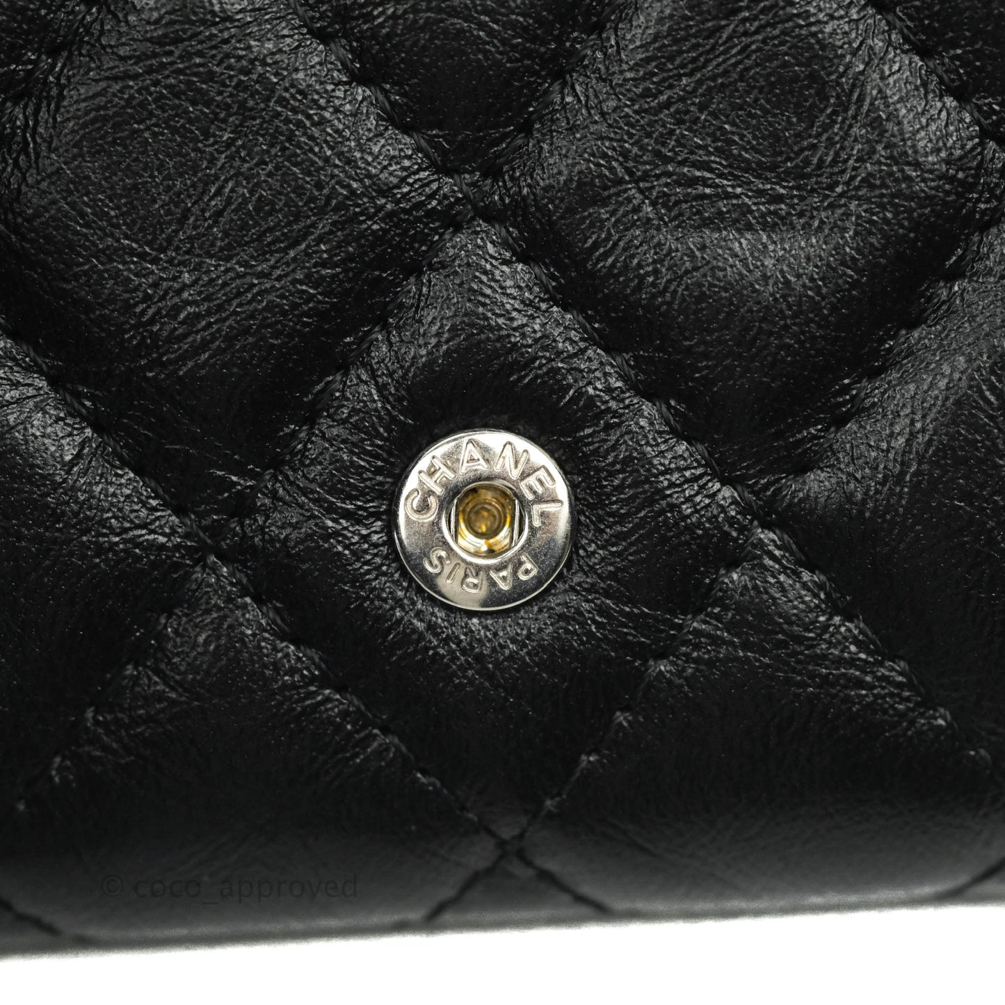 Chanel Quilted Reissue Flap Card Holder So Black Aged Calfskin