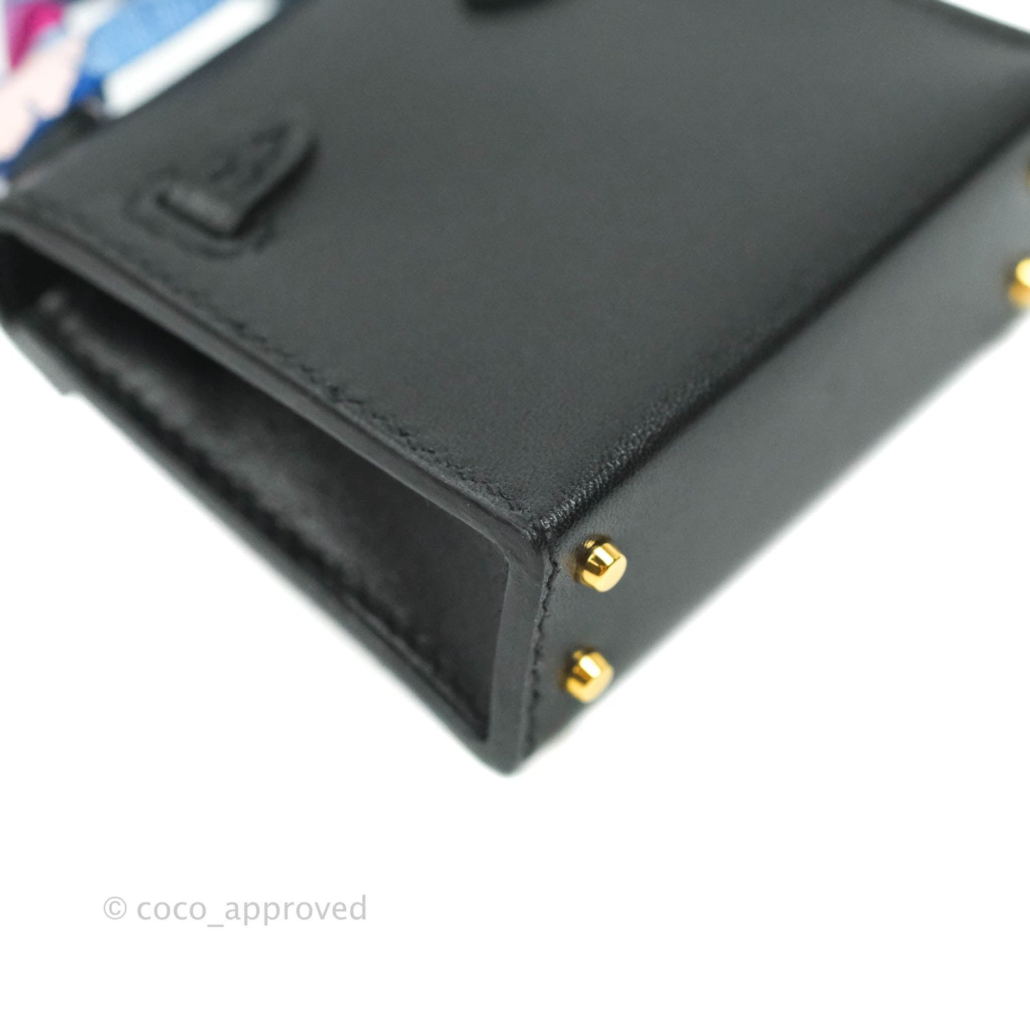 Hermès Kelly Twilly Around Bag Charm Black Tadelakt Gold Hardware