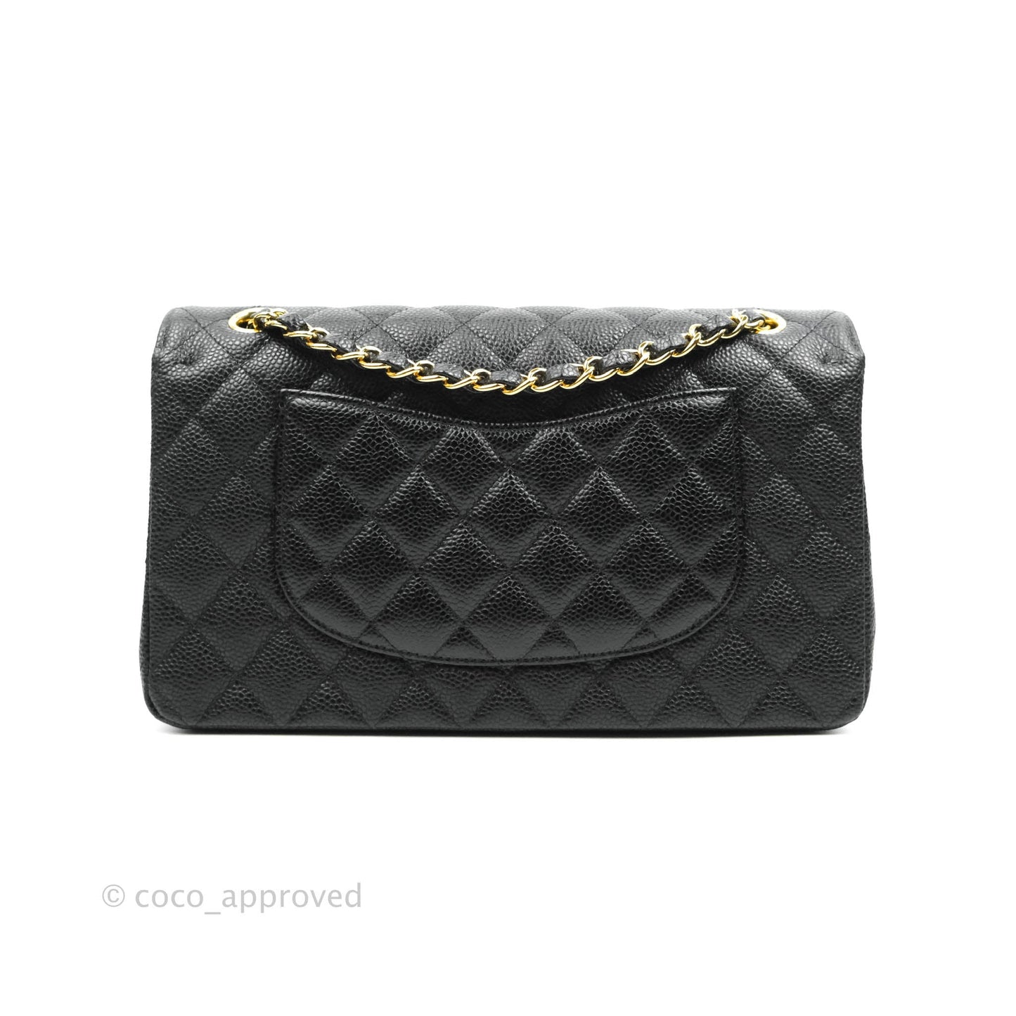 Chanel Medium M/L Quilted Classic Flap Black Caviar Gold Hardware