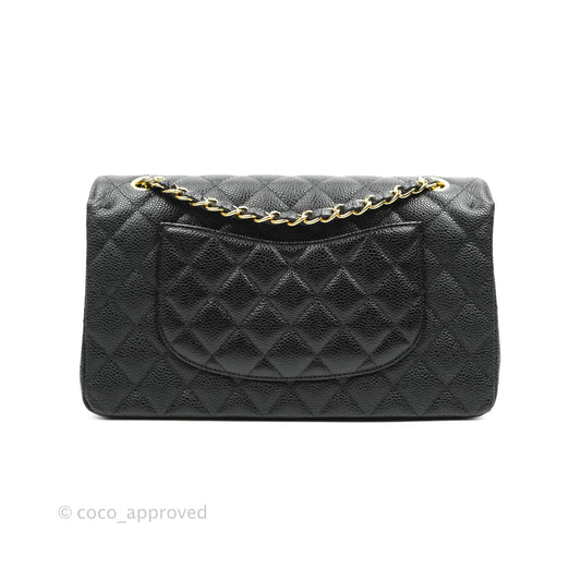 Chanel Medium M/L Quilted Classic Flap Black Caviar Gold Hardware
