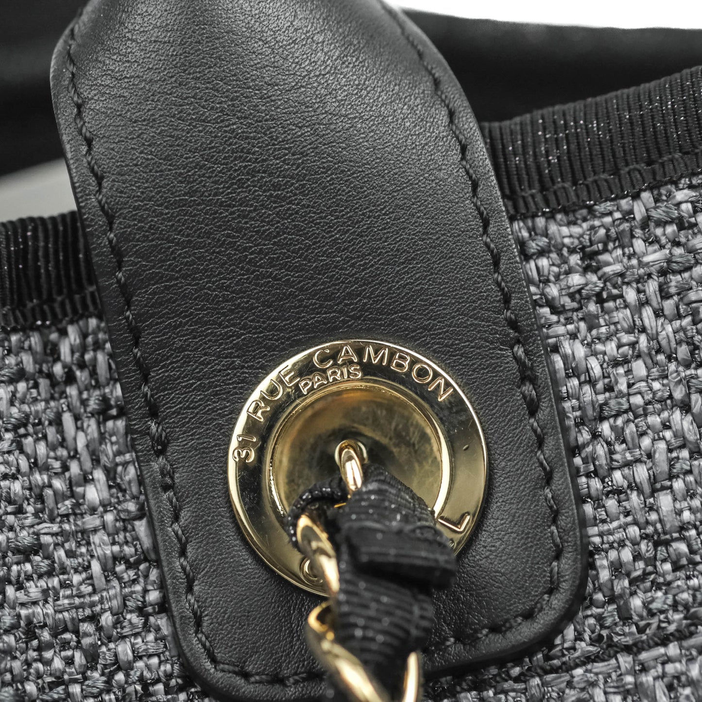 Chanel Deauville Charcoal Grey Canvas Gold Hardware