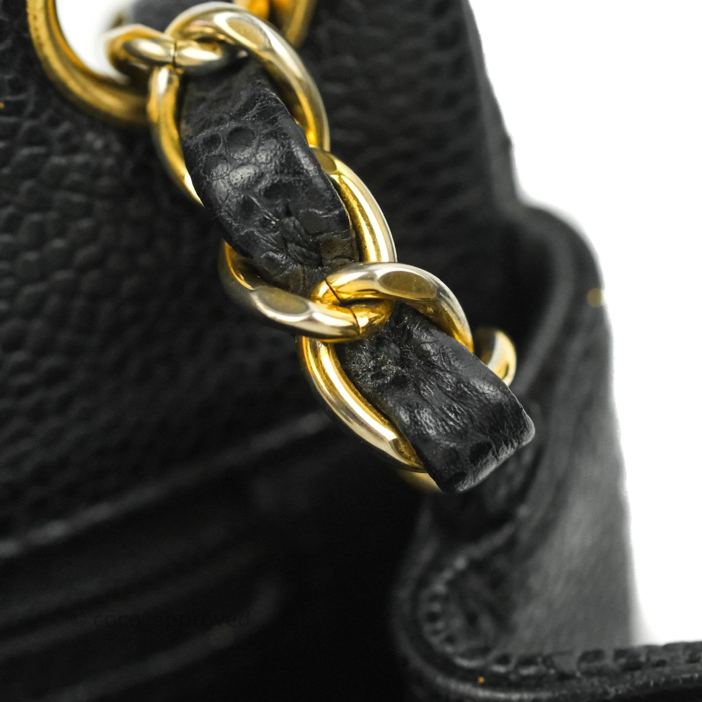 Chanel Quilted Mini Square Flap Bag Black Caviar Aged Gold Hardware