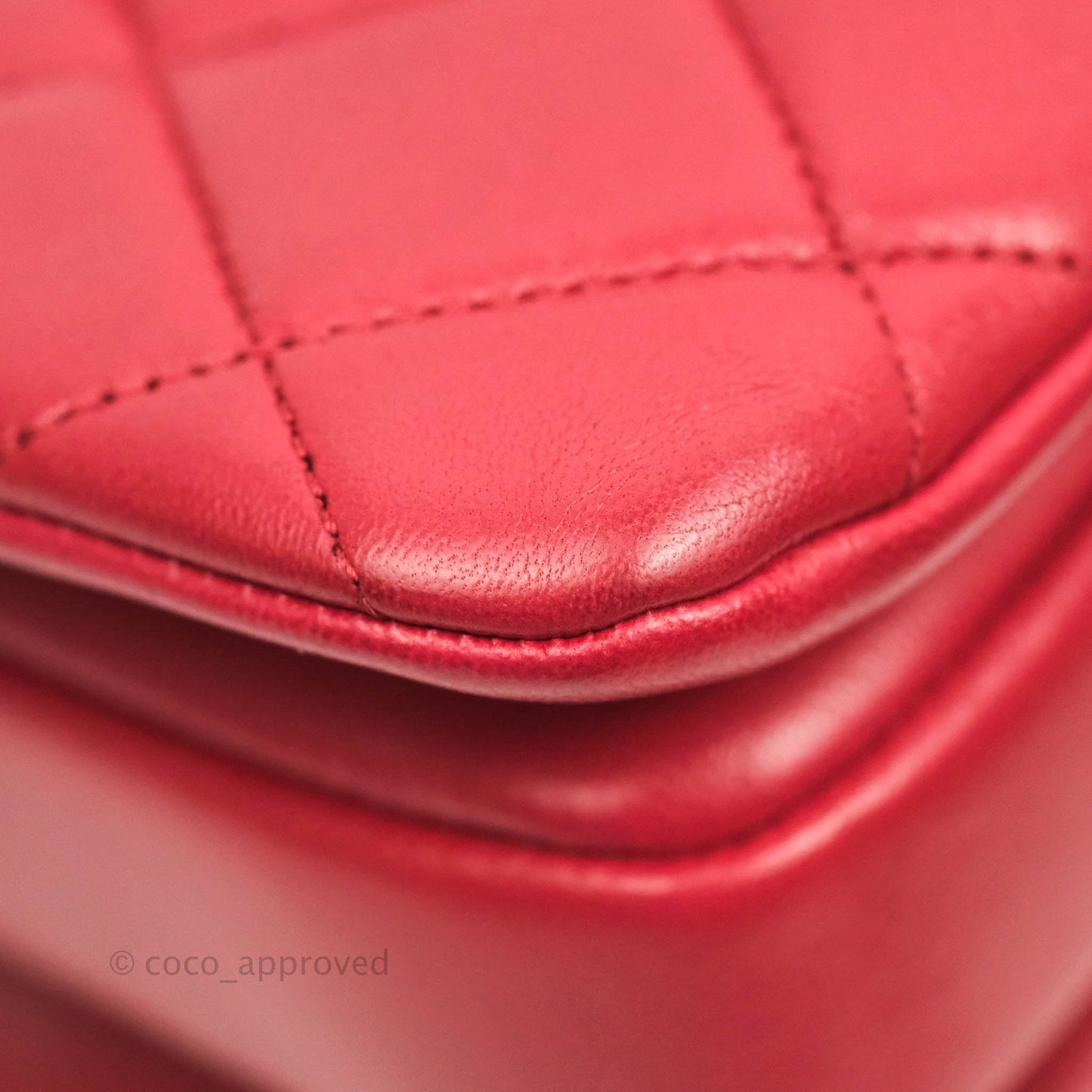 Chanel Small Quilted Trendy CC Red Lambskin Gold Hardware
