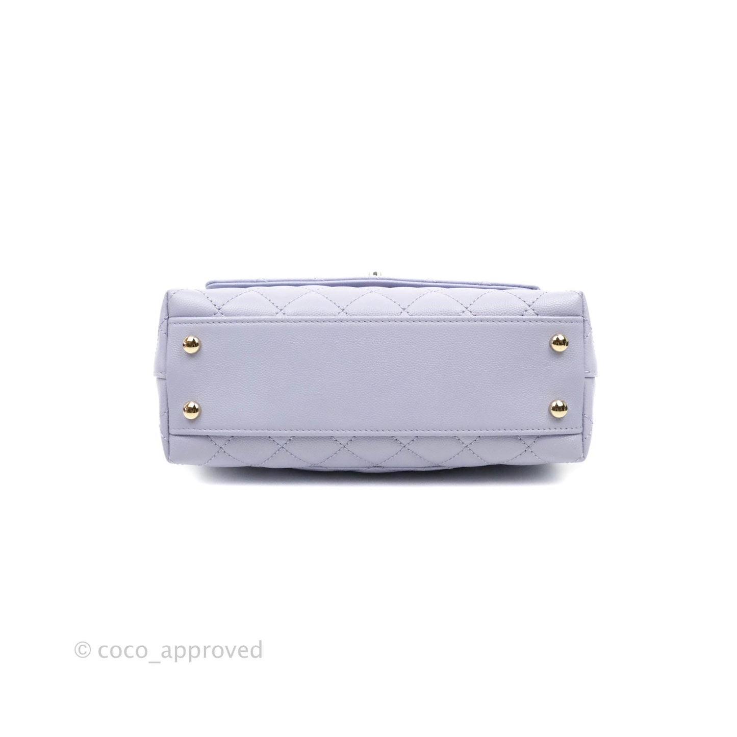 Chanel Small Coco Handle Chevron Purple Lilac Caviar Gold Hardware 21K