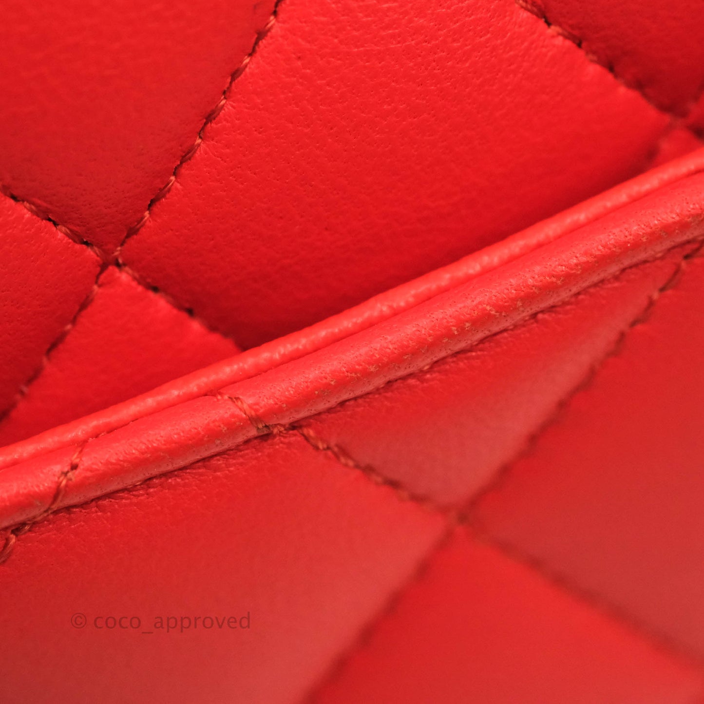 Chanel Classic M/L Medium Double Flap Poppy Red Lambskin Silver Hardware