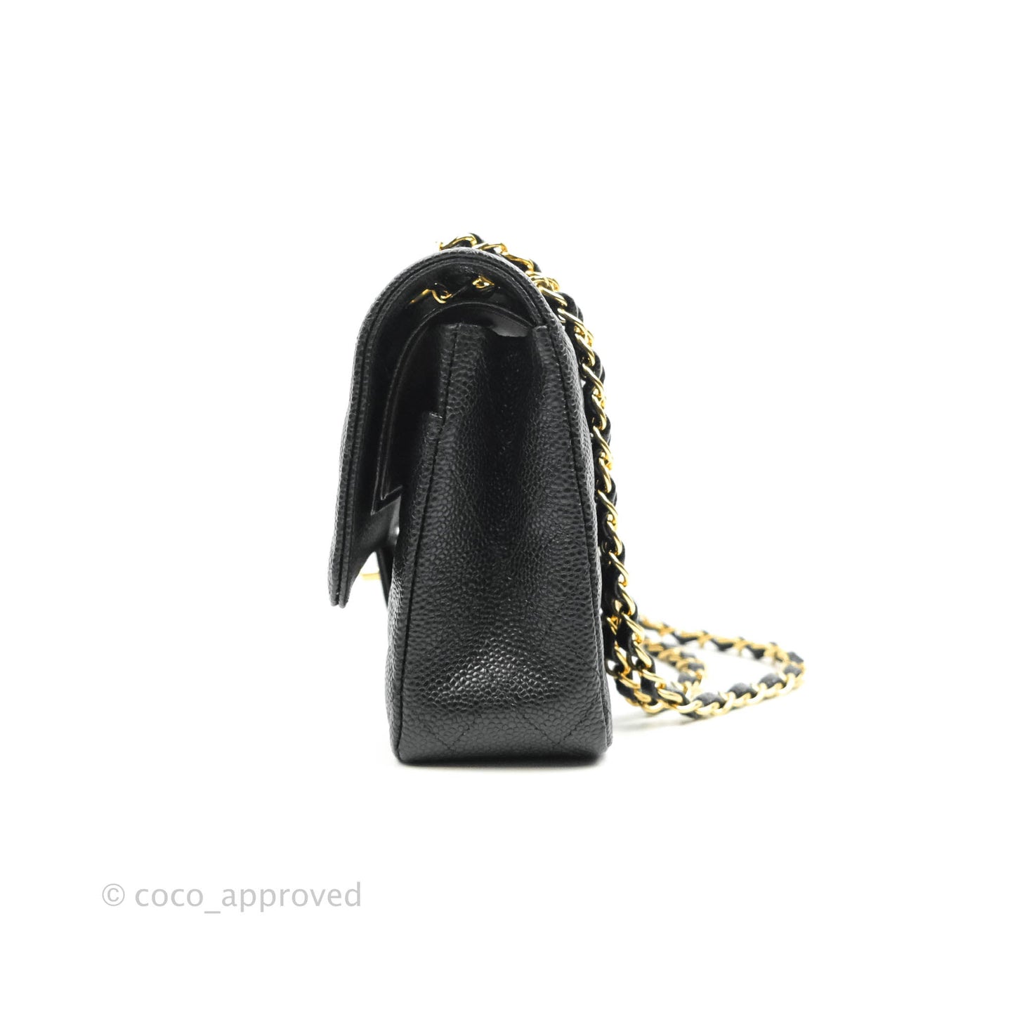 Chanel Medium M/L Quilted Classic Flap Black Caviar Gold Hardware