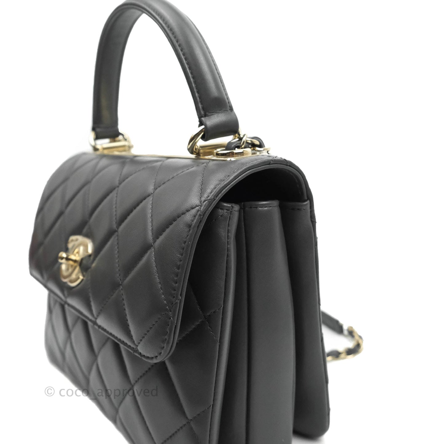 Chanel Small Trendy CC Dark Grey Lambskin Gold Hardware 21K
