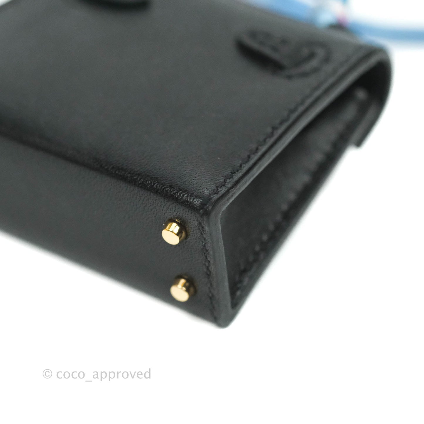 Hermès Kelly Twilly Around Bag Charm Black Tadelakt Gold Hardware