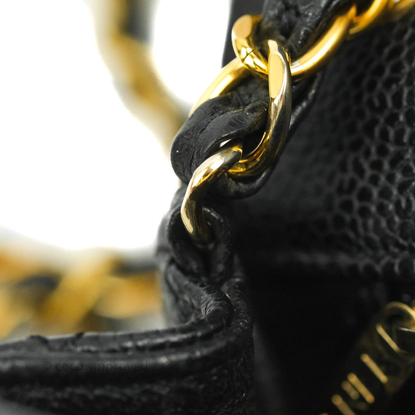 Chanel Quilted Mini Square Flap Bag Black Caviar Aged Gold Hardware