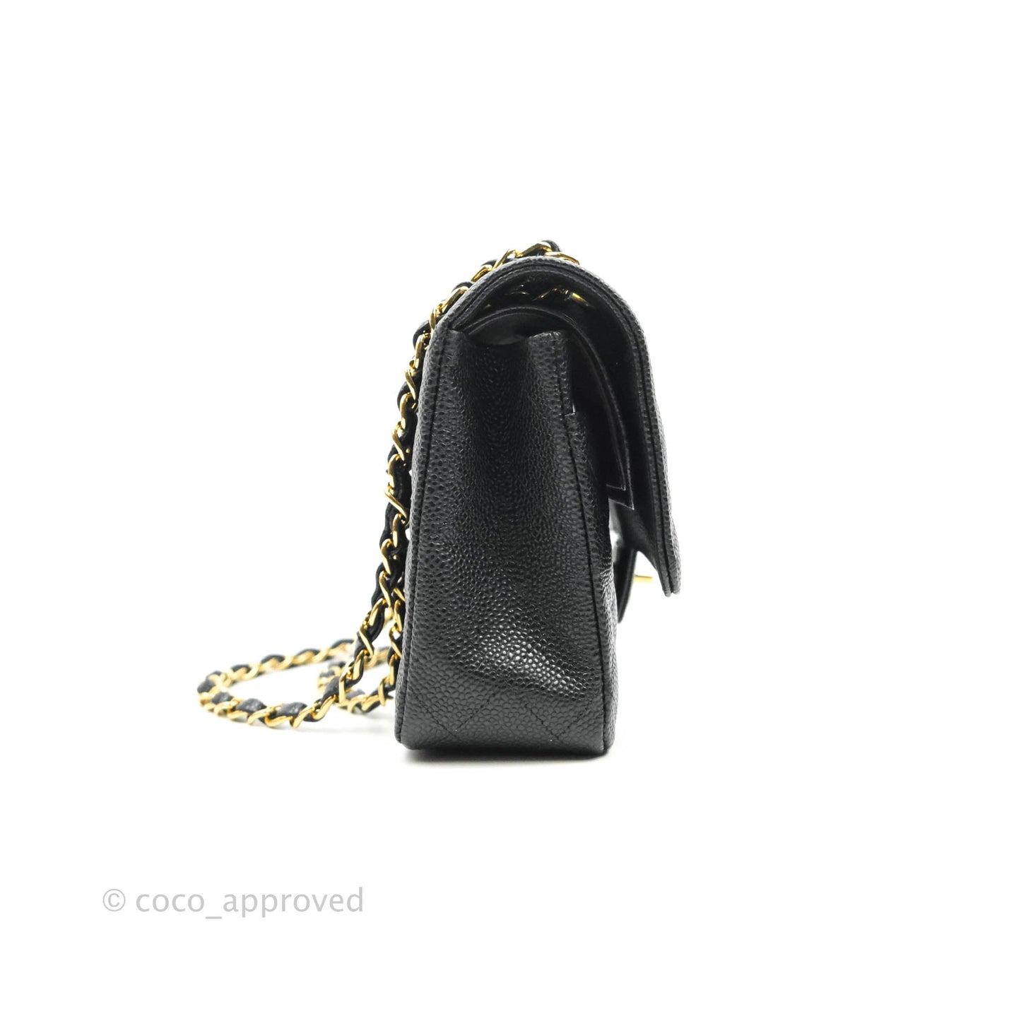 Chanel Medium M/L Quilted Classic Flap Black Caviar Gold Hardware