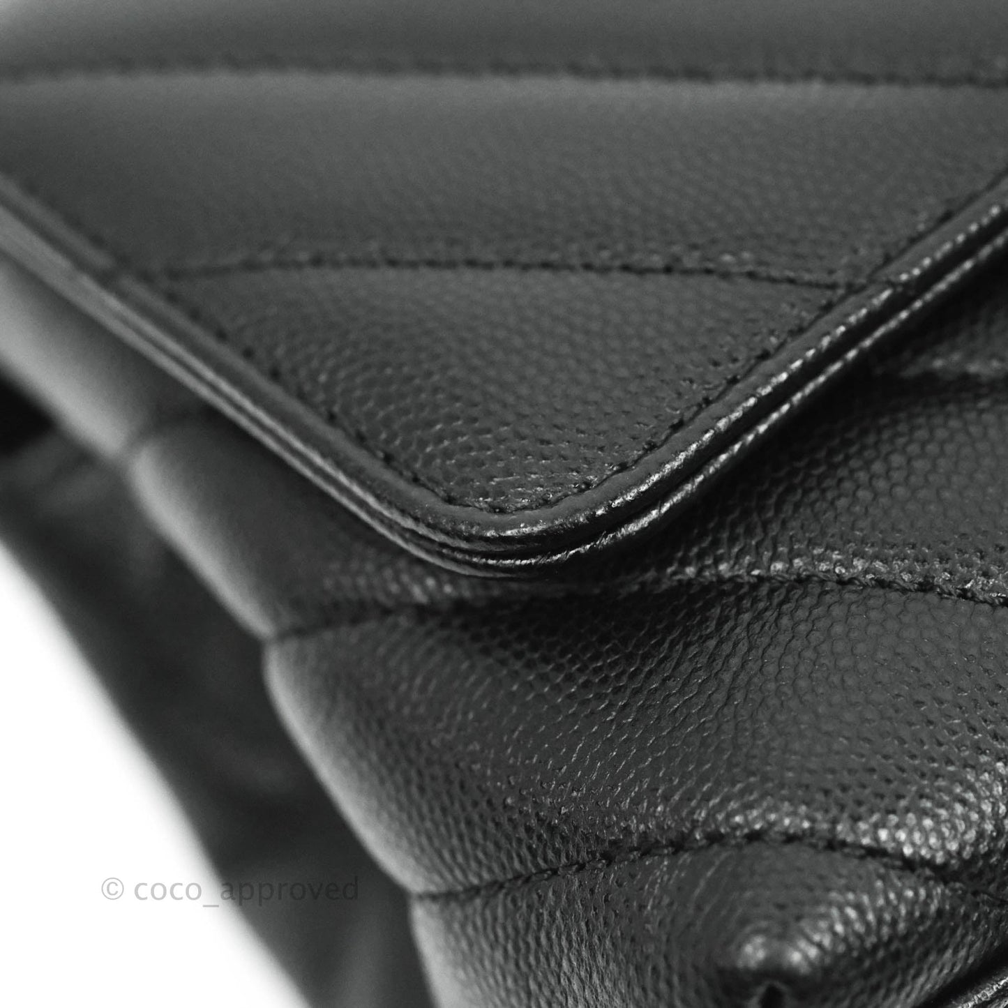Chanel Extra Mini Chevron Coco Handle Bag So Black Caviar