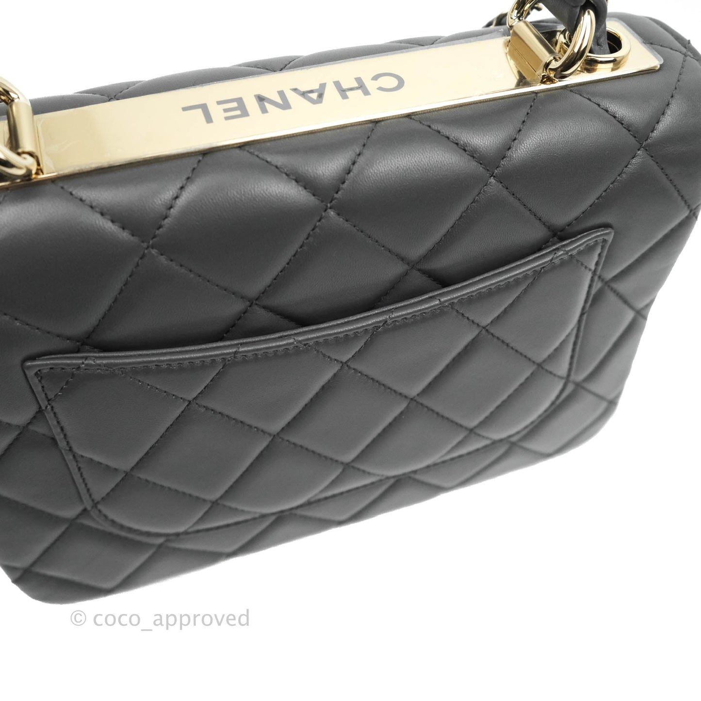 Chanel Small Trendy CC Dark Grey Lambskin Gold Hardware 21K