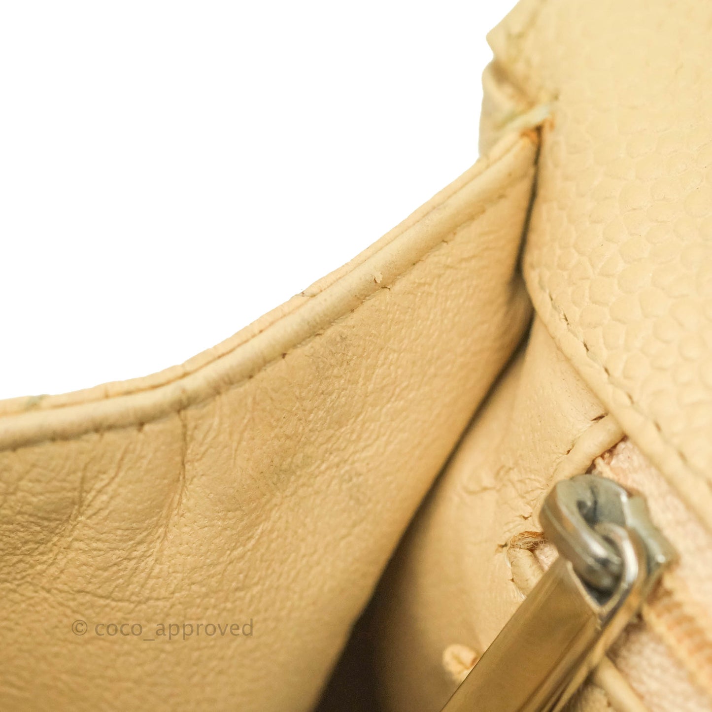 Chanel Jumbo Single Flap Beige Caviar Silver Hardware