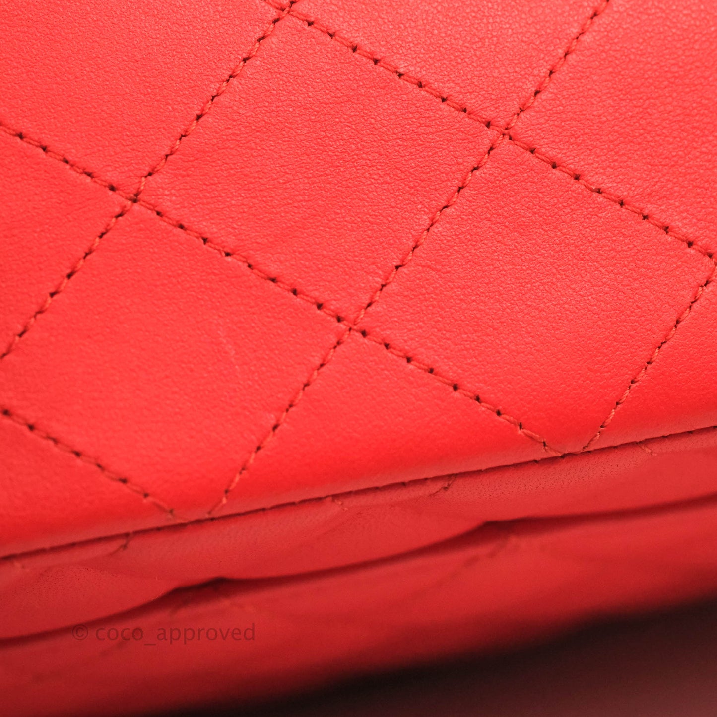 Chanel Classic M/L Medium Double Flap Poppy Red Lambskin Silver Hardware
