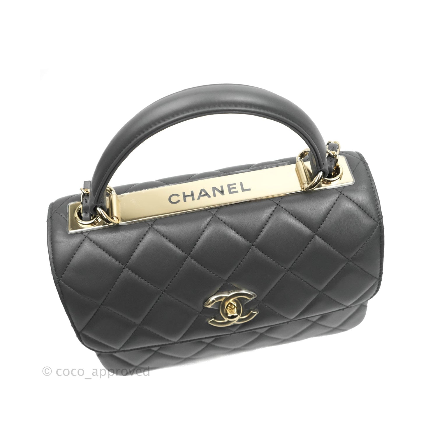 Chanel Small Trendy CC Dark Grey Lambskin Gold Hardware 21K