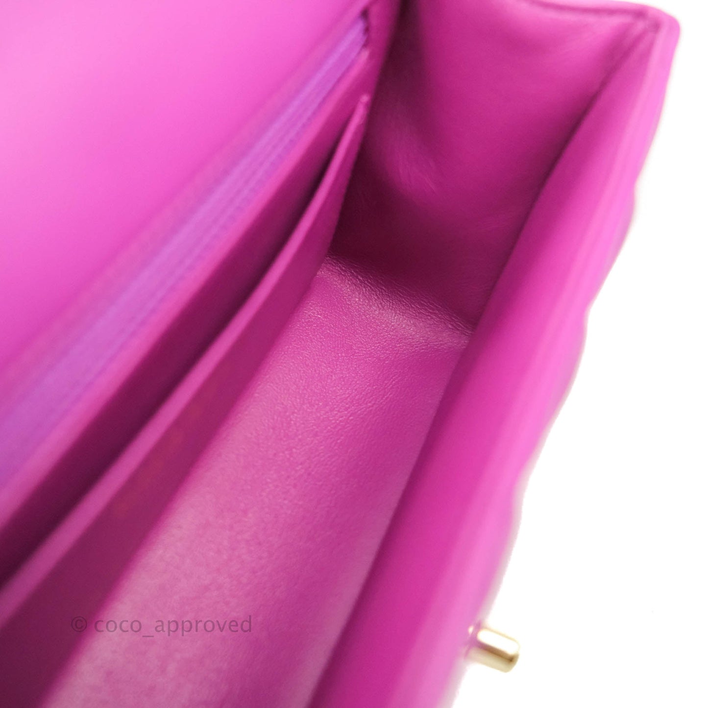 Chanel Quilted Mini Rectangular Purple Lambskin Gold Hardware
