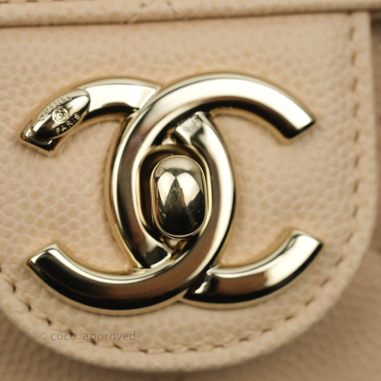 Chanel Quilted Small Like The Wallet Flap Light Beige Caviar Light Gold Hardware 22C