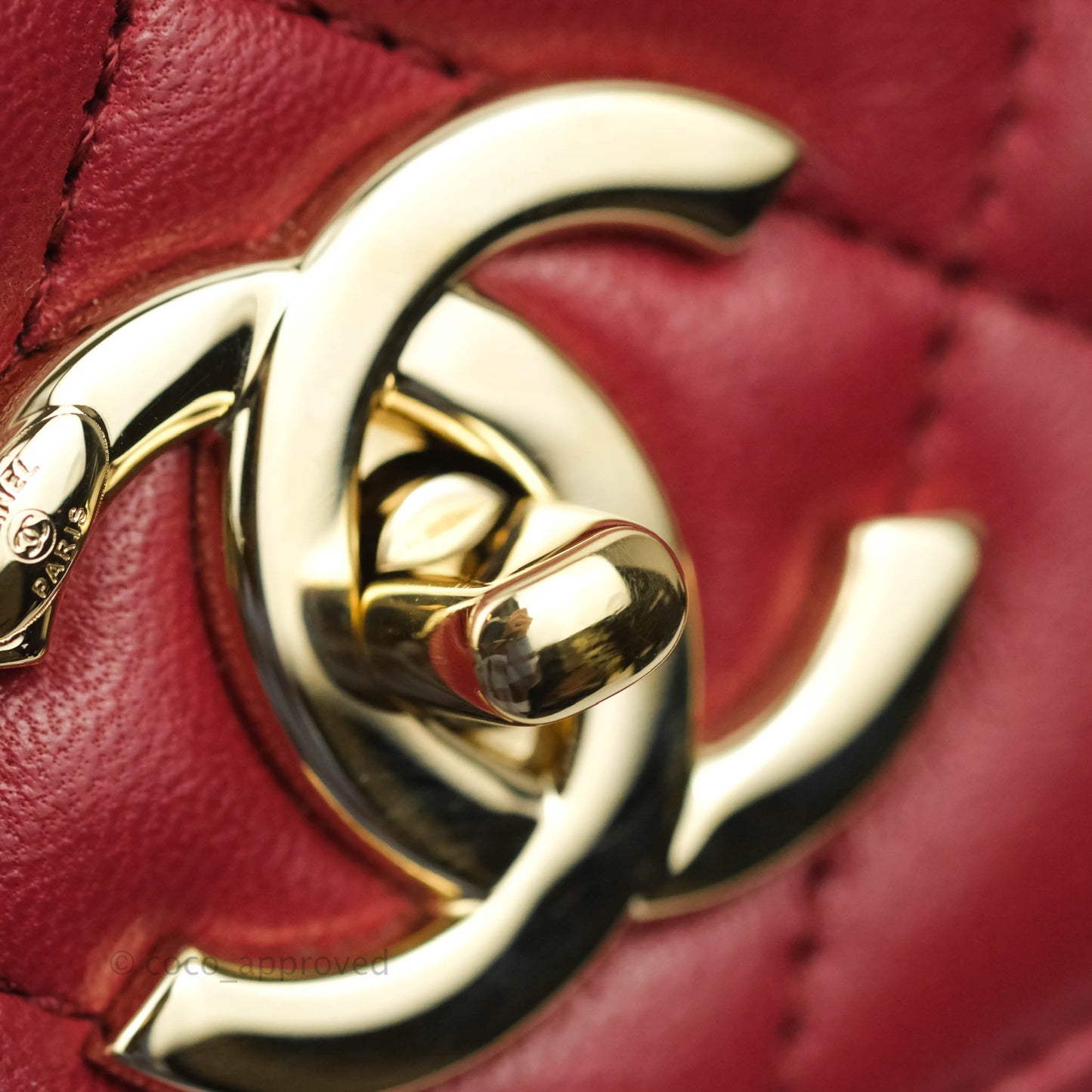 Chanel Small Quilted Trendy CC Red Lambskin Gold Hardware