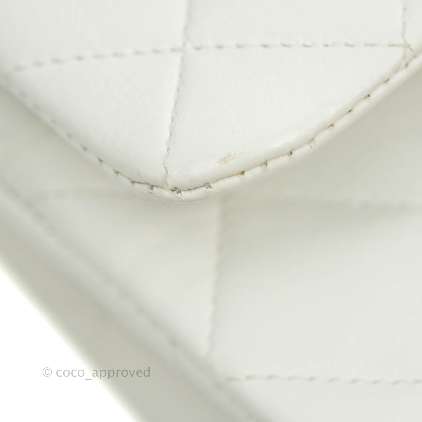 Chanel Classic Vintage Small S/M Flap White Lambskin 24K Gold Hardware