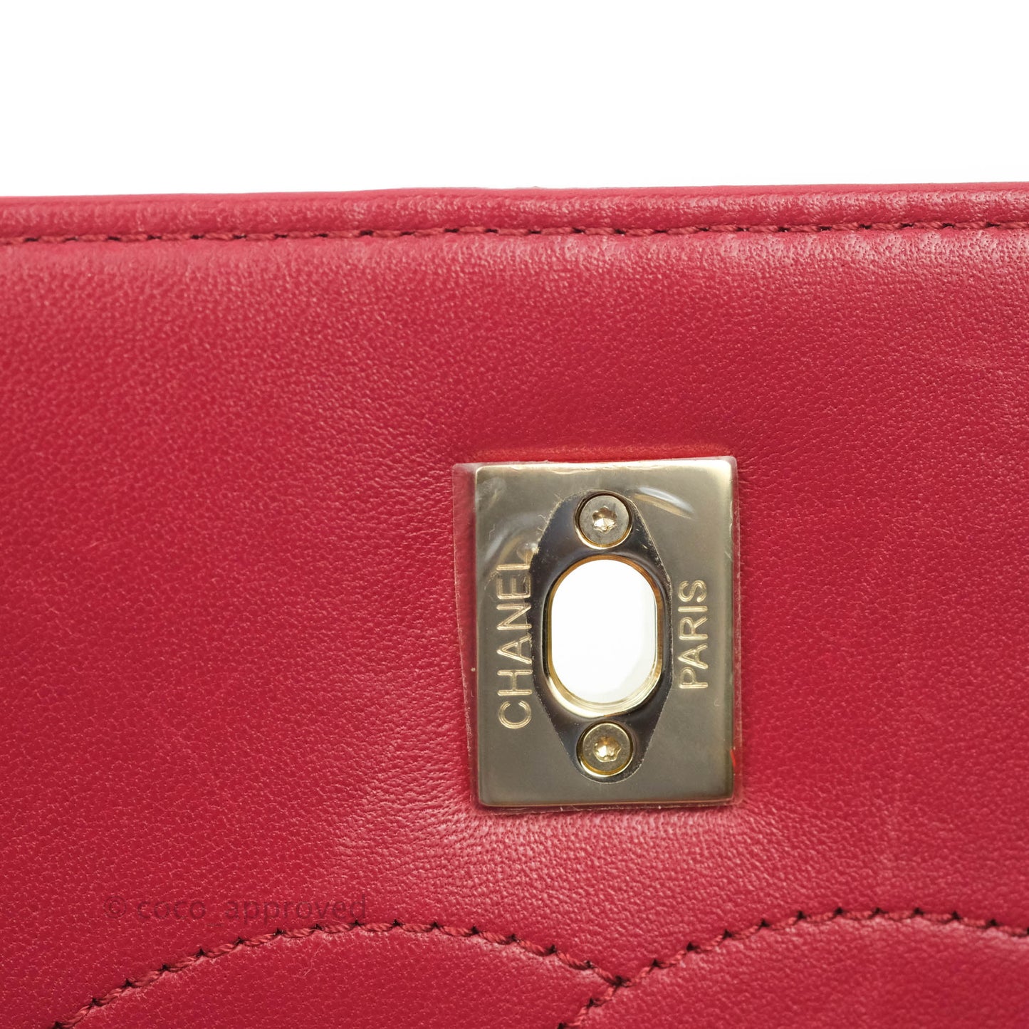 Chanel Small Quilted Trendy CC Red Lambskin Gold Hardware
