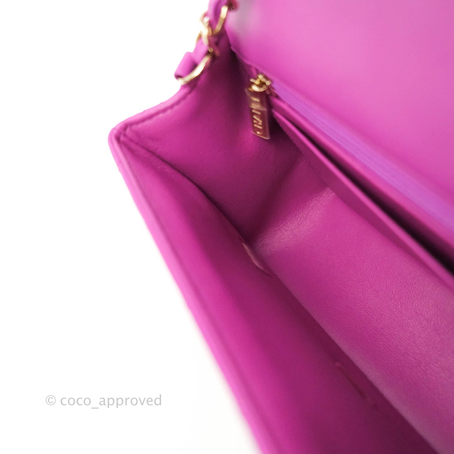 Chanel Quilted Mini Rectangular Purple Lambskin Gold Hardware