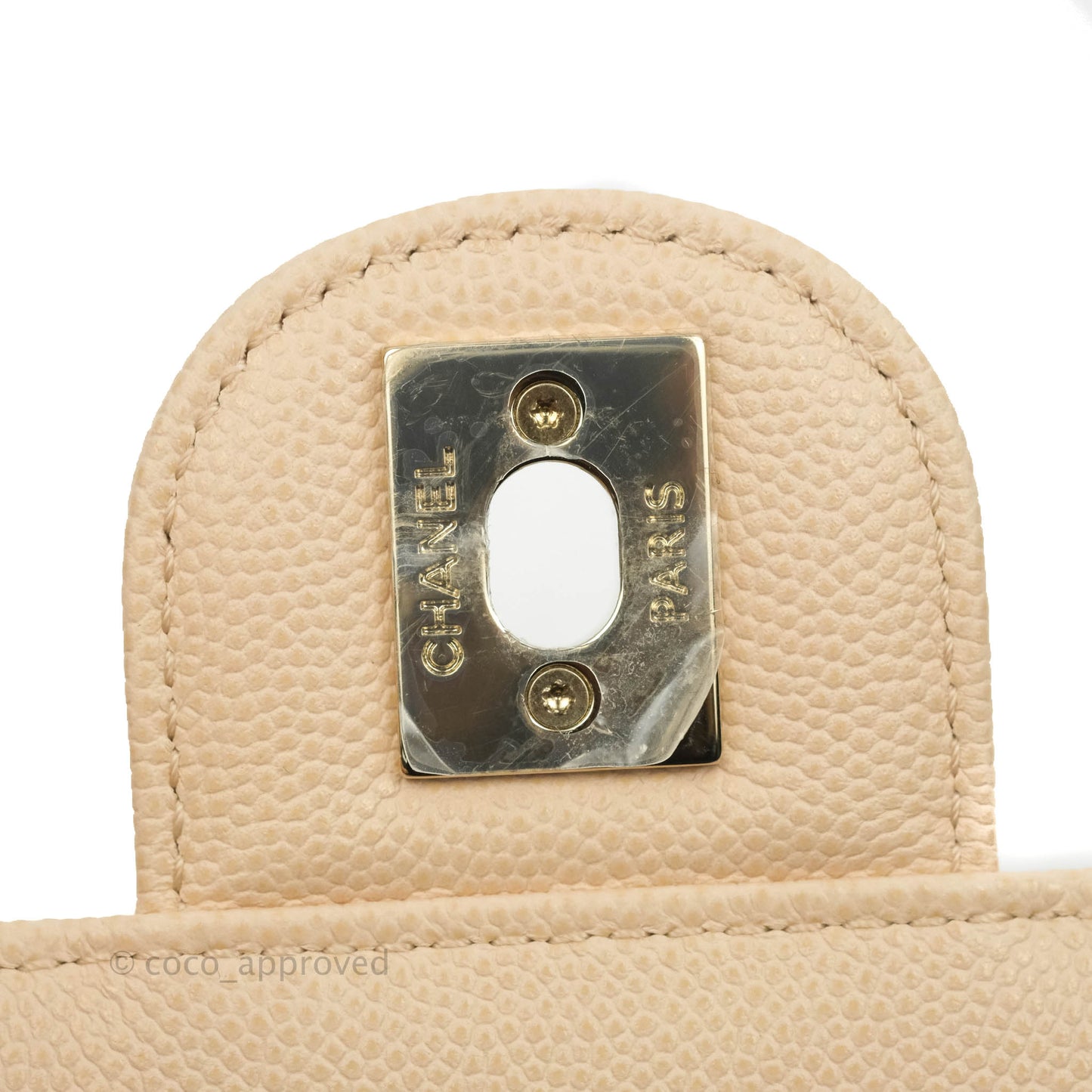 Chanel Quilted Small Like The Wallet Flap Light Beige Caviar Light Gold Hardware 22C