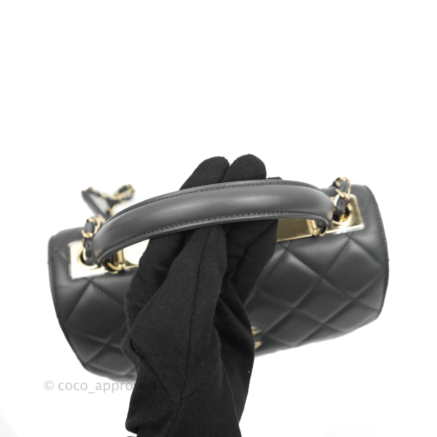 Chanel Small Trendy CC Dark Grey Lambskin Gold Hardware 21K