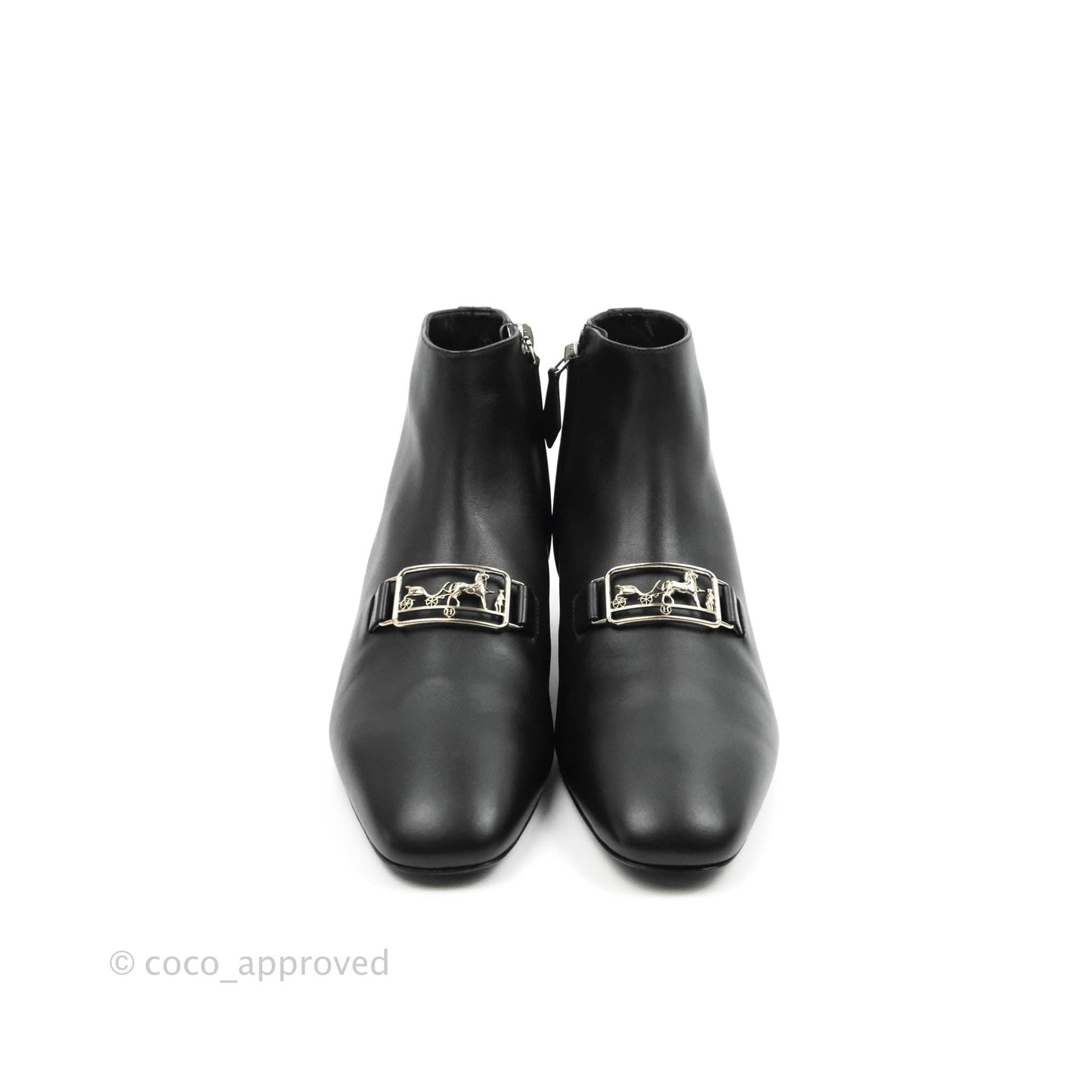 Hermès Black Leather Boots Size 36.5