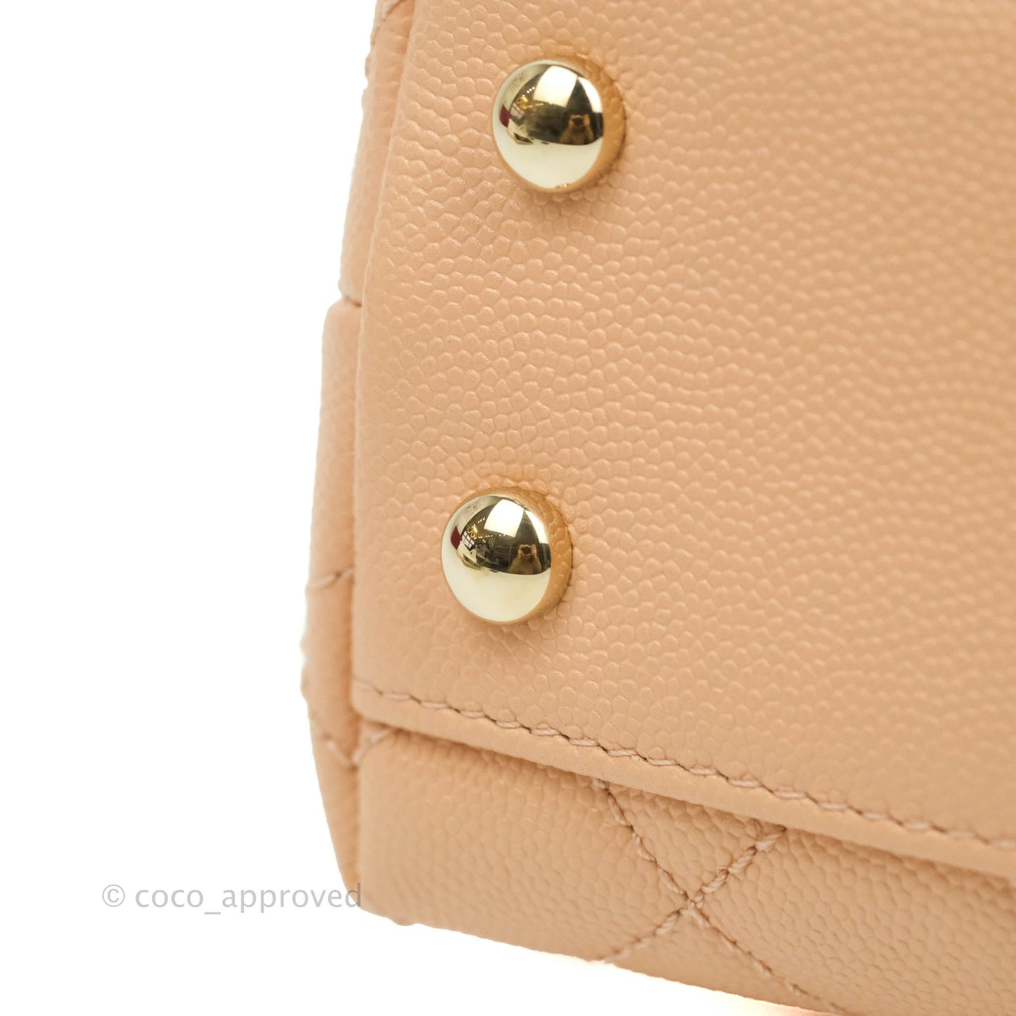 Chanel Mini Coco Handle Light Beige Pink Caviar Gold Hardware