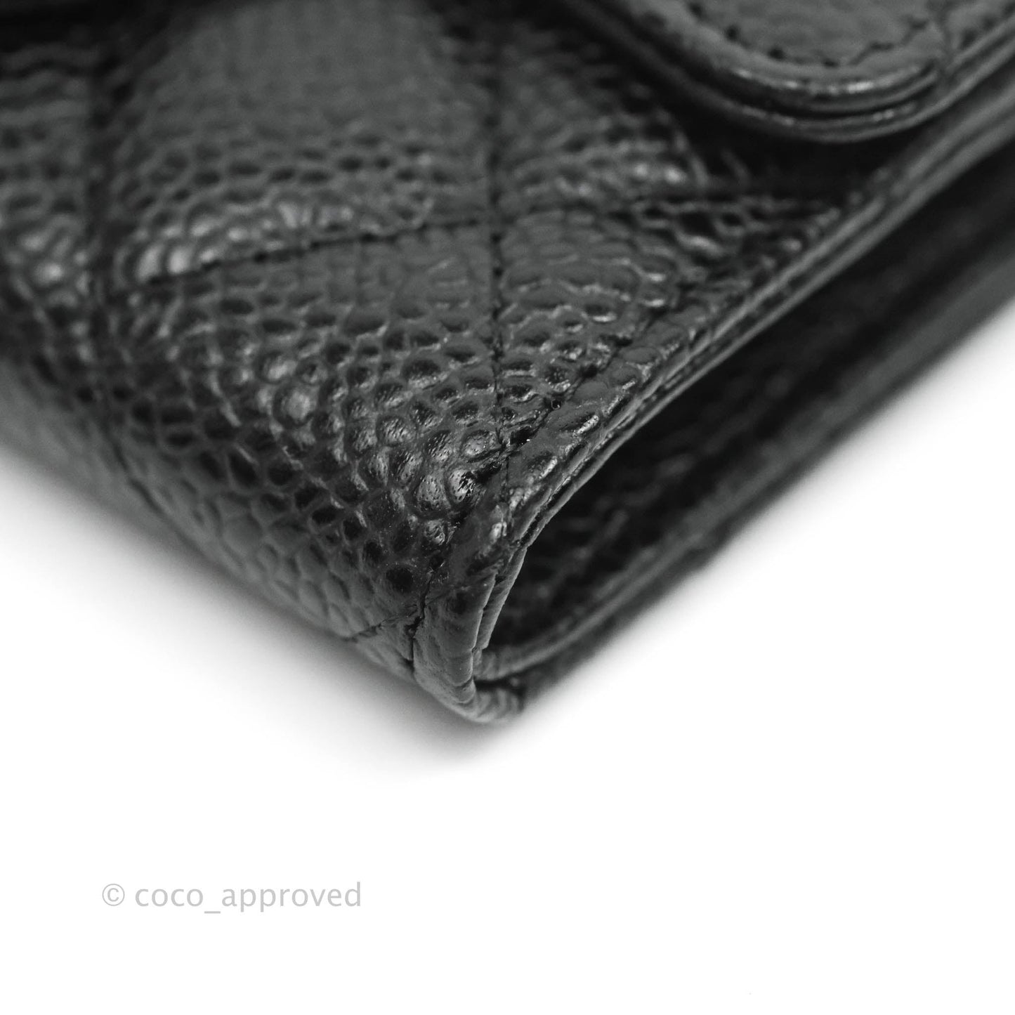 Chanel Classic Quilted Flap Card Holder Black Caviar Gold Hardware