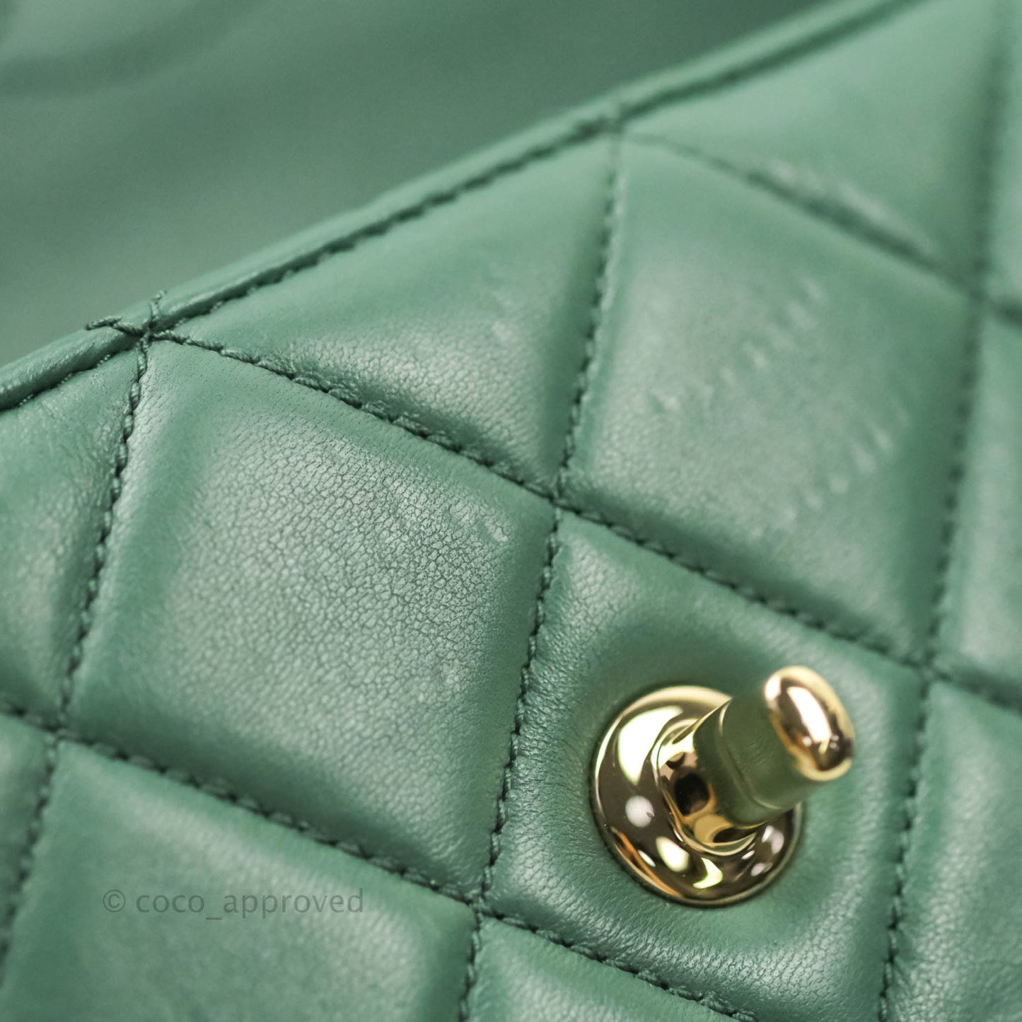 Chanel Quilted Trendy CC Small Green Lambskin Gold Hardware